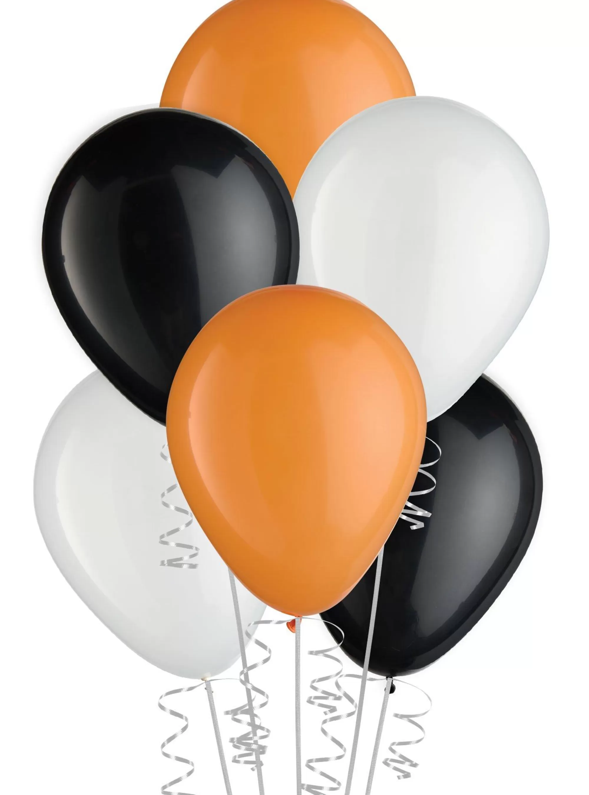 Party City Balloons | 15Ct, 11In, Halloween 3-Color Mix Latex Balloons - Black, Orange, & White