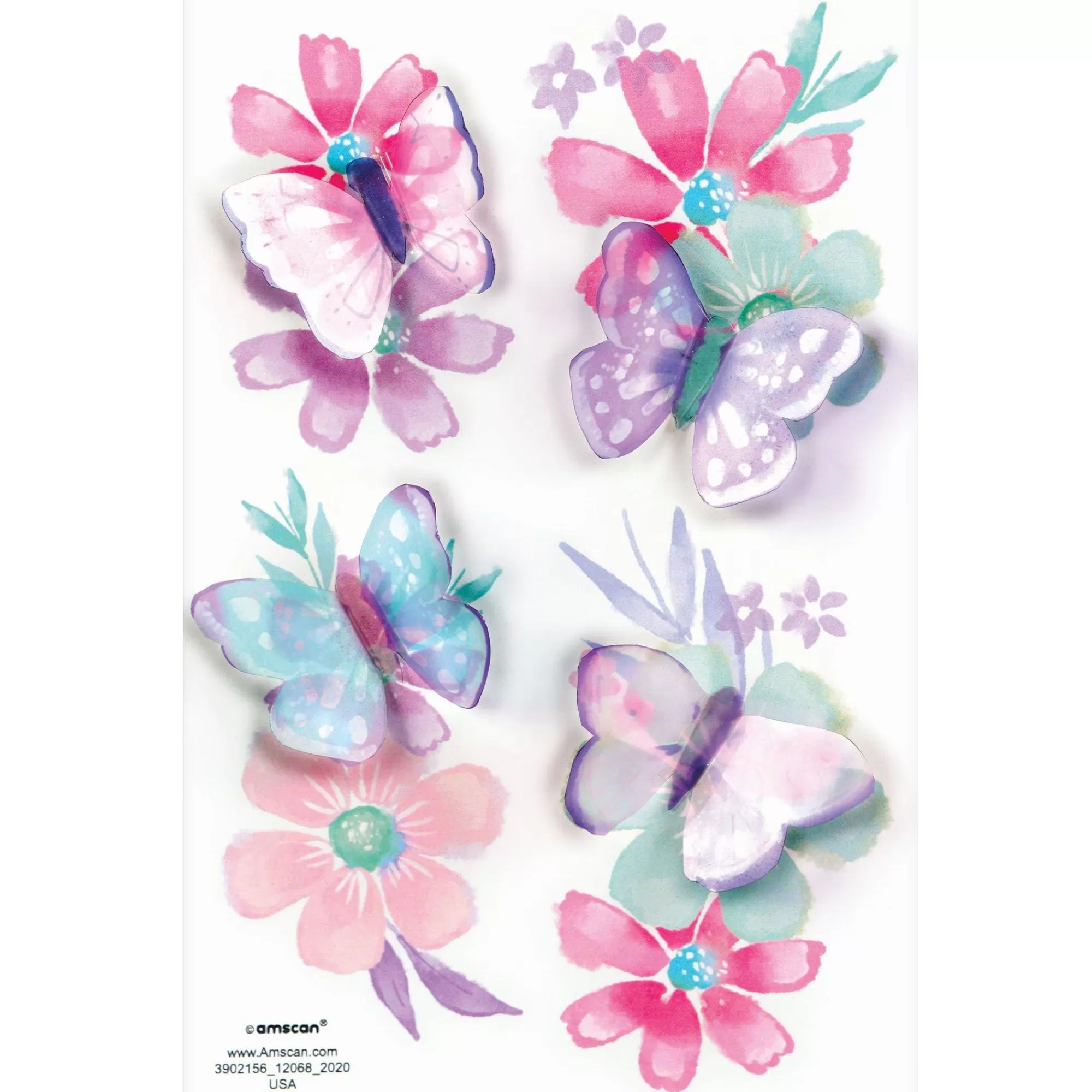 Party City Makeup-3D Flutter Tattoos 1 Sheet