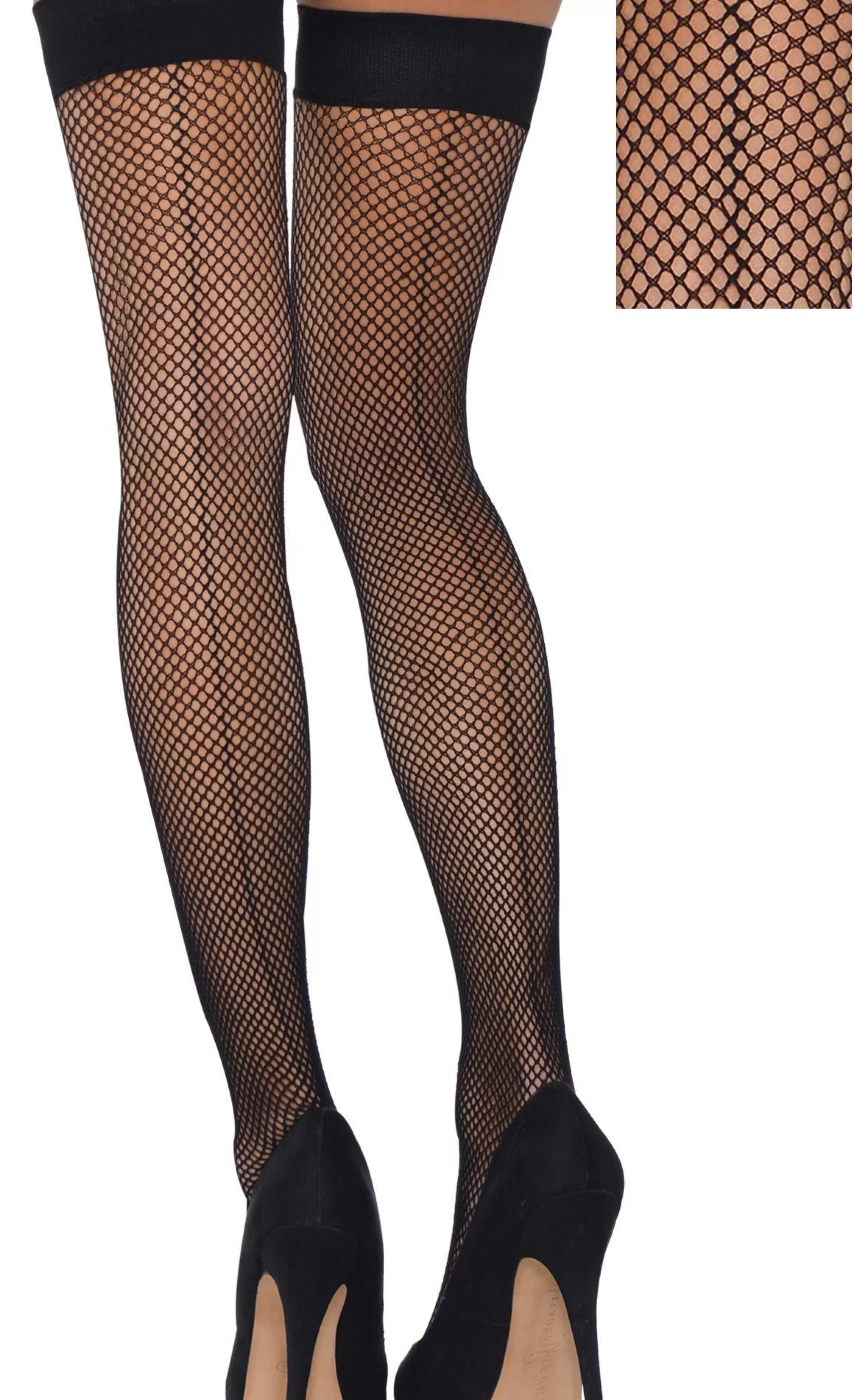 Party City Tights-Adult Back Seam Fishnet Thigh-High Stockings