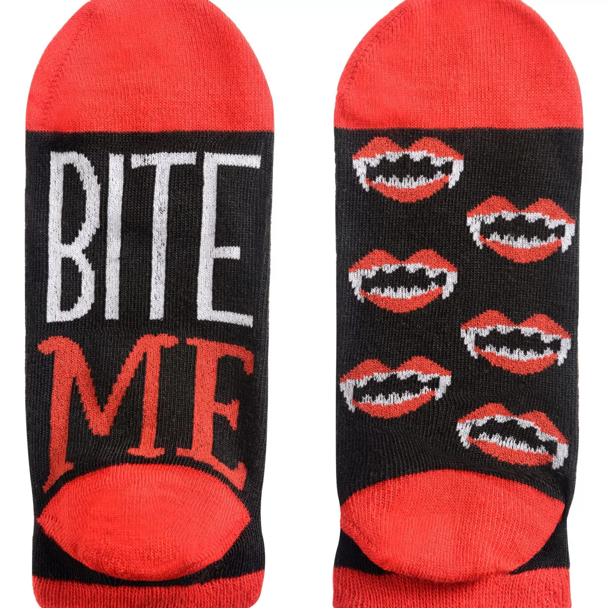 Party City Tights-Adult Bite Me No-Show Socks