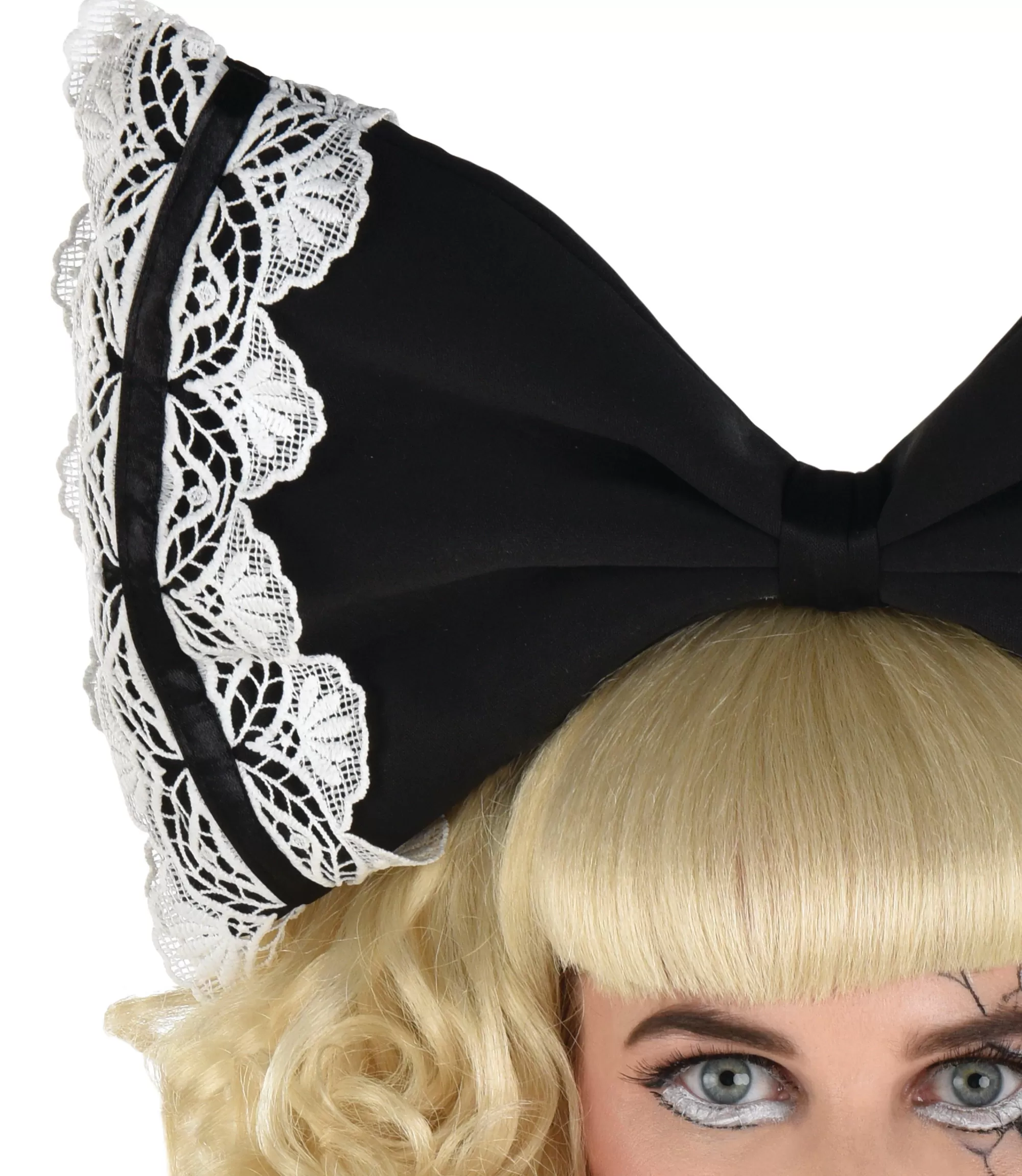 Party City Headbands, Tails-Adult Black & White Creepy Doll Bow Headband