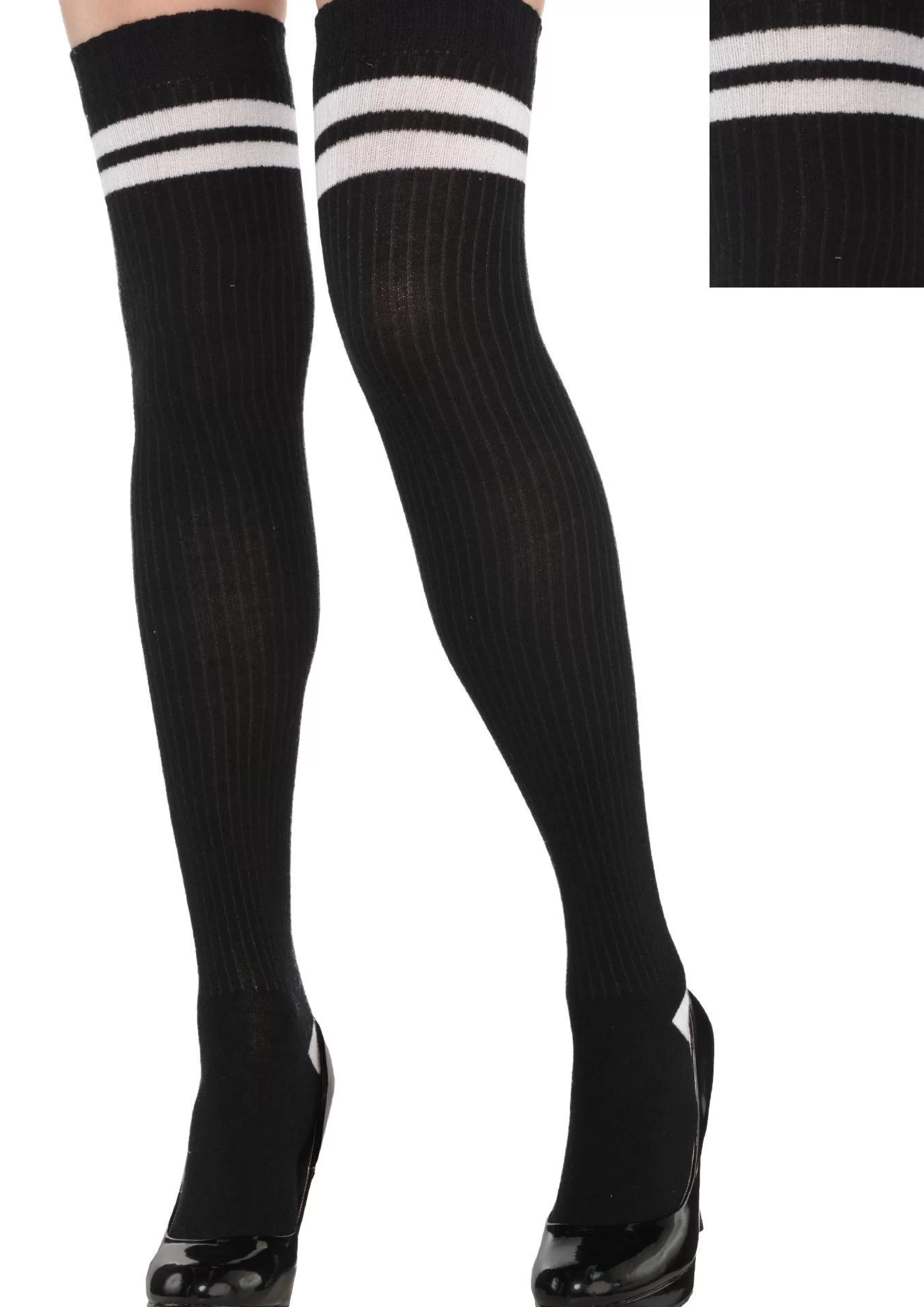 Party City Tights-Adult Black & White Knee Socks