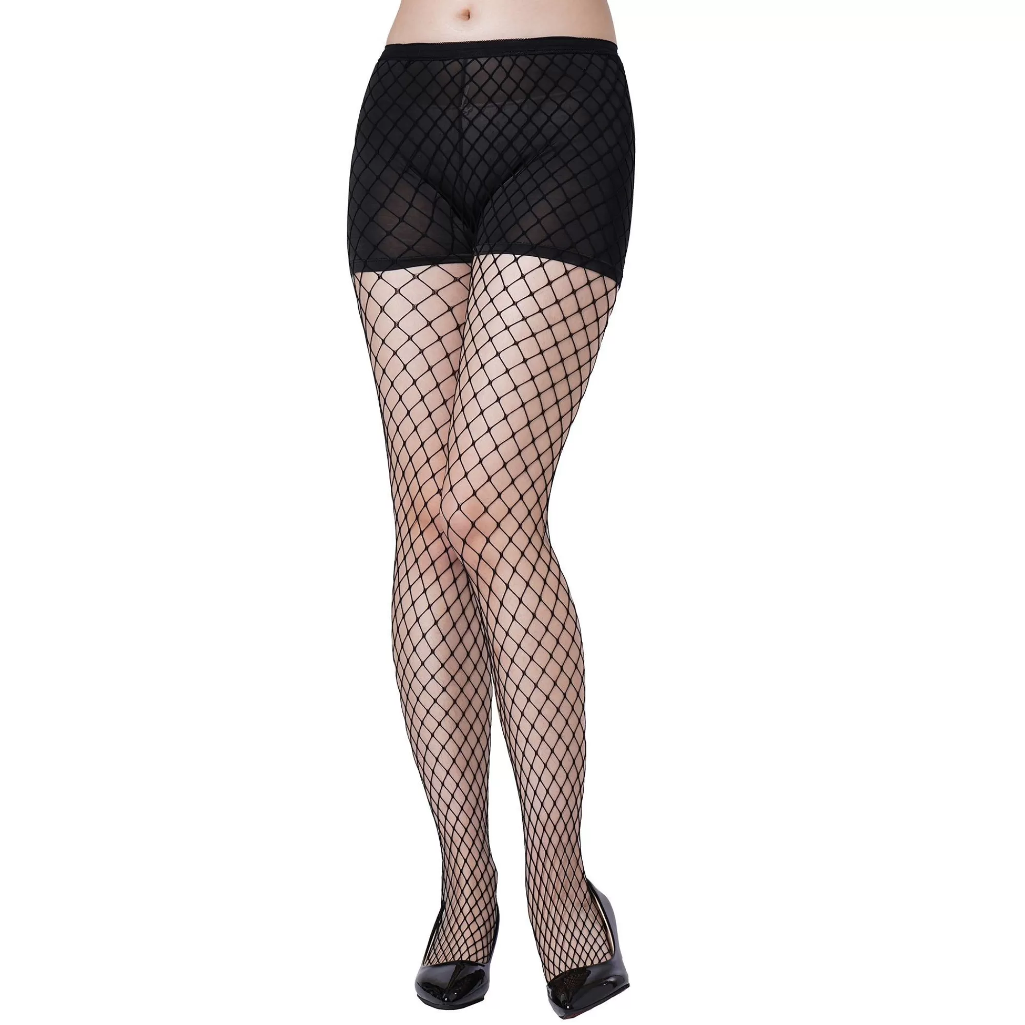 Party City Tights-Adult Black Diamond Fishnet Pantyhose