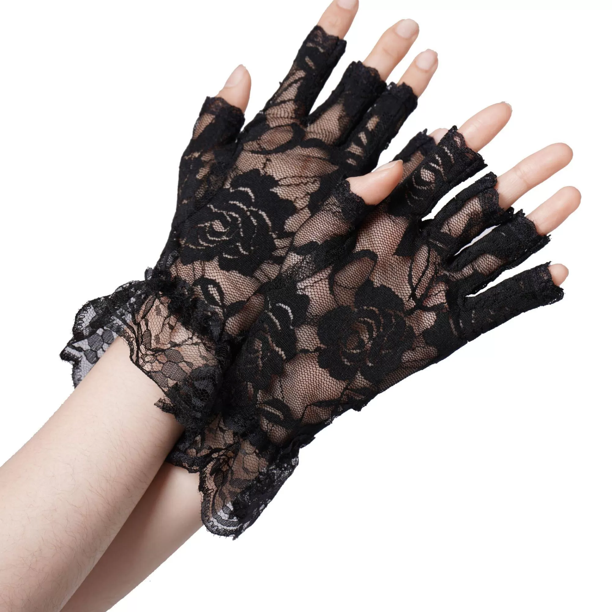 Party City Gloves-Adult Black Lace Gloves