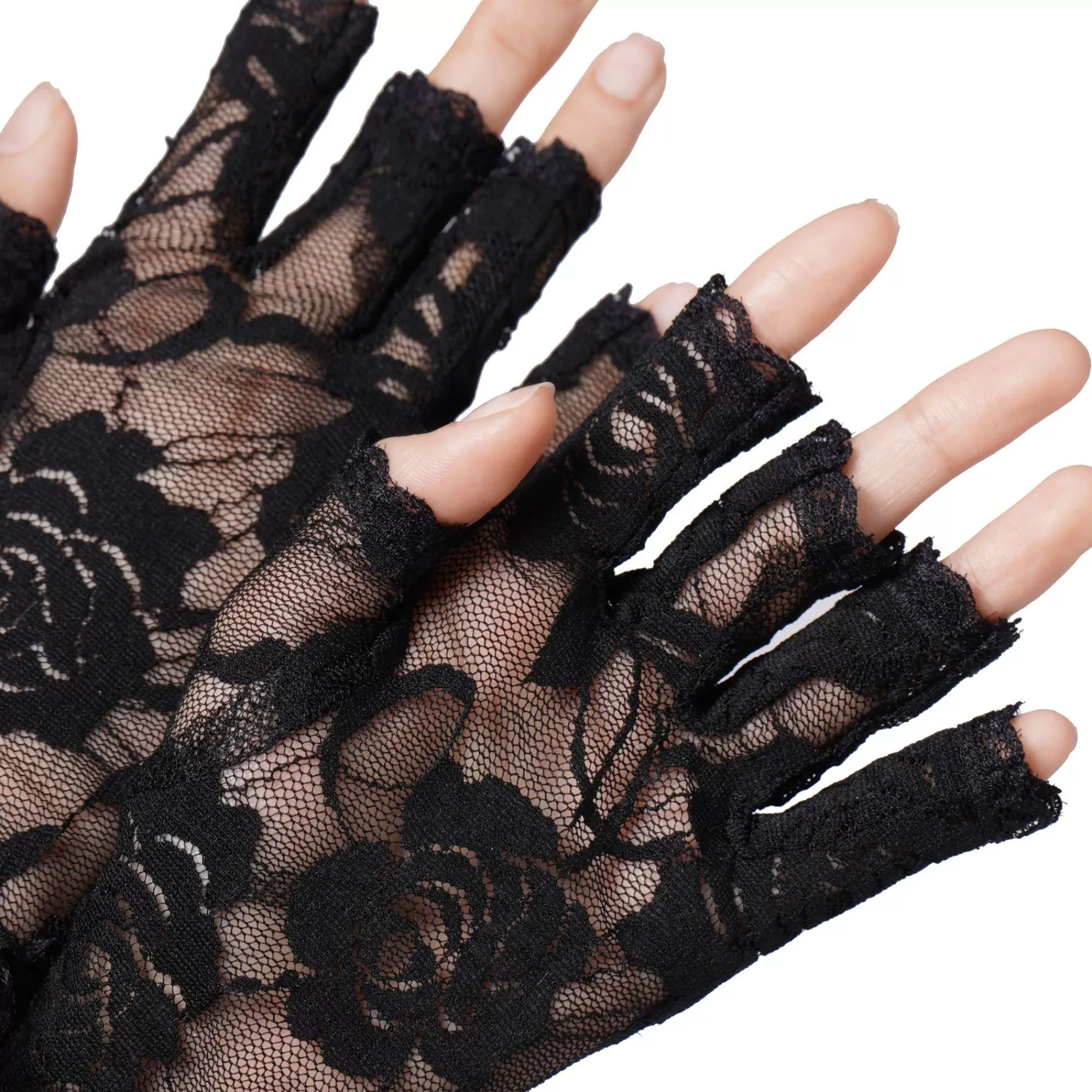 Party City Gloves-Adult Black Lace Gloves