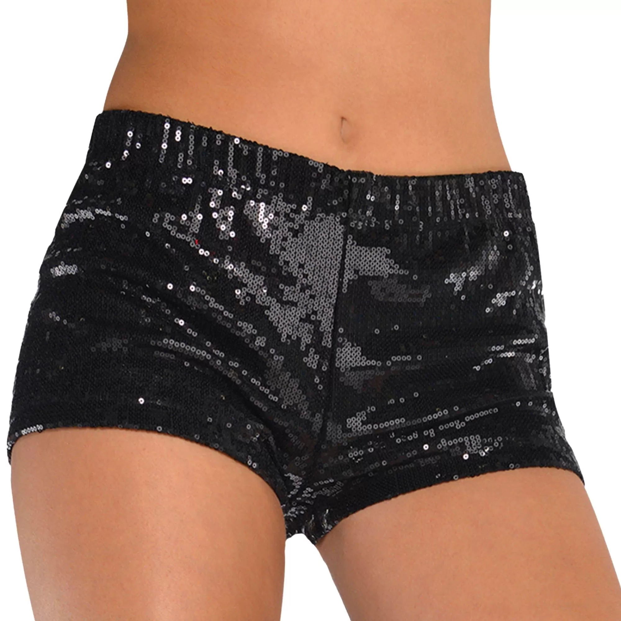 Party City Bodywear-Adult Black Sequin Hot Short