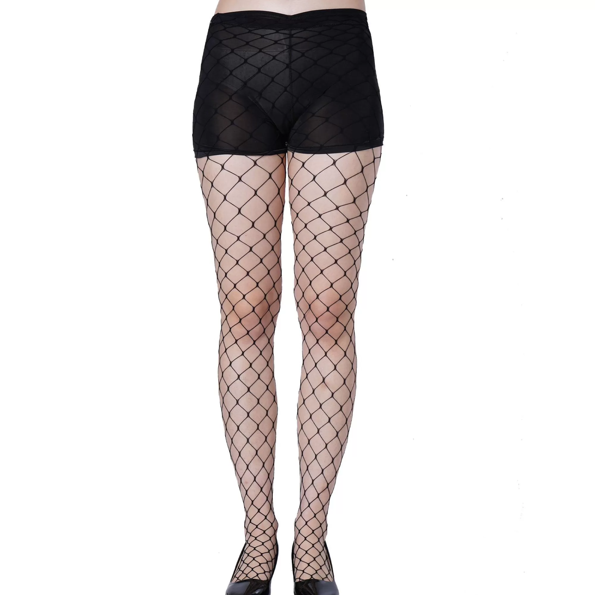 Party City Tights-Adult Black Wide Diamond Fishnet Pantyhose