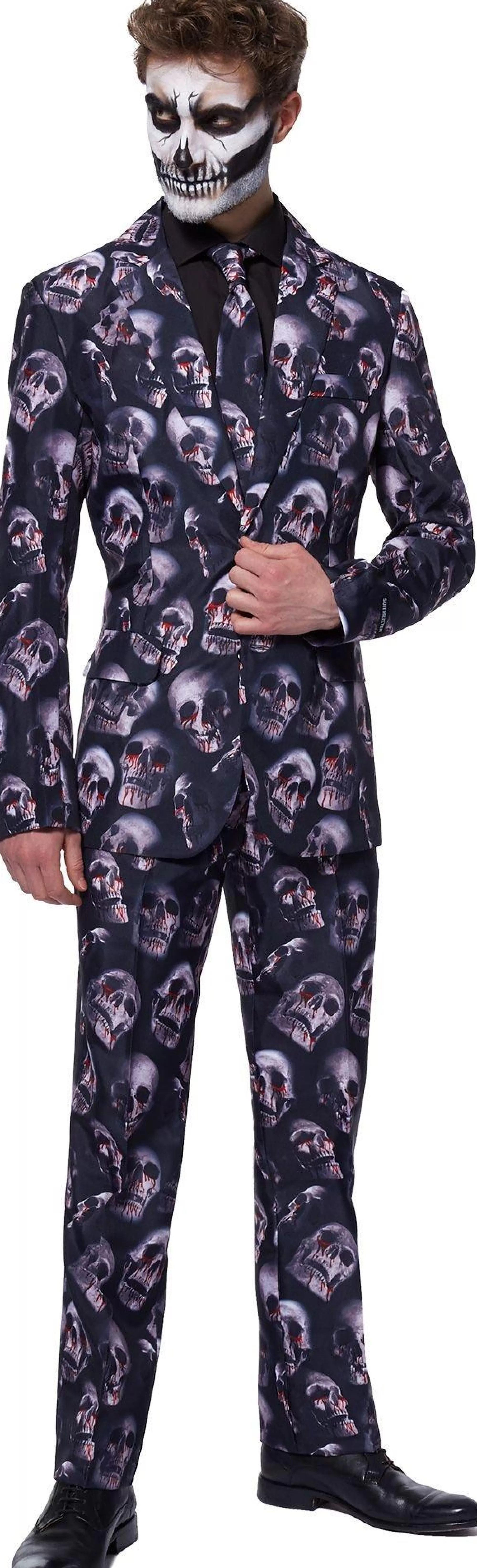 Party City Scary-Adult Bloody Skulls Suit