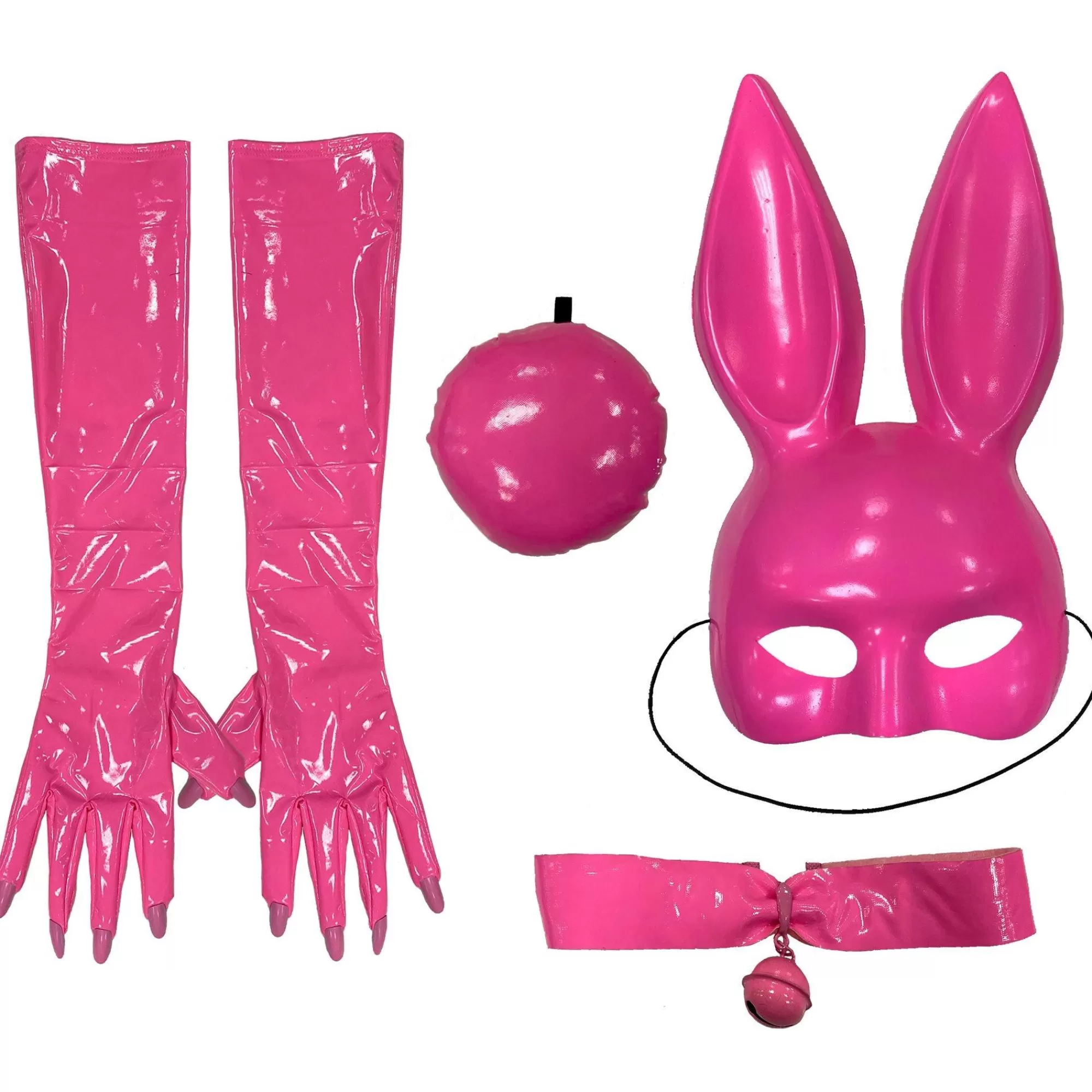 Party City Sexy-Adult Bright Pink Latex Bunny Costume Accessory Kit