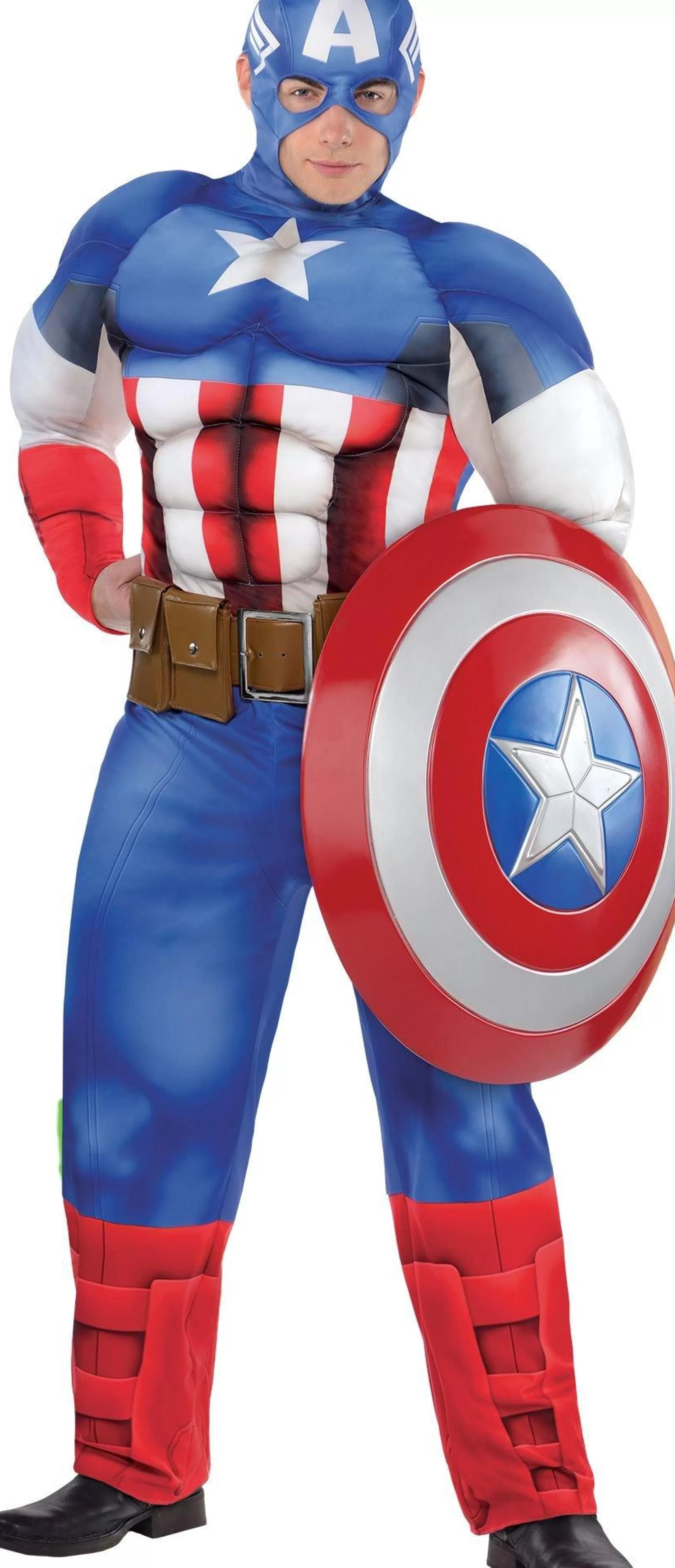 Marvel Plus Size Costumes-Adult Captain America Muscle Costume Plus Size