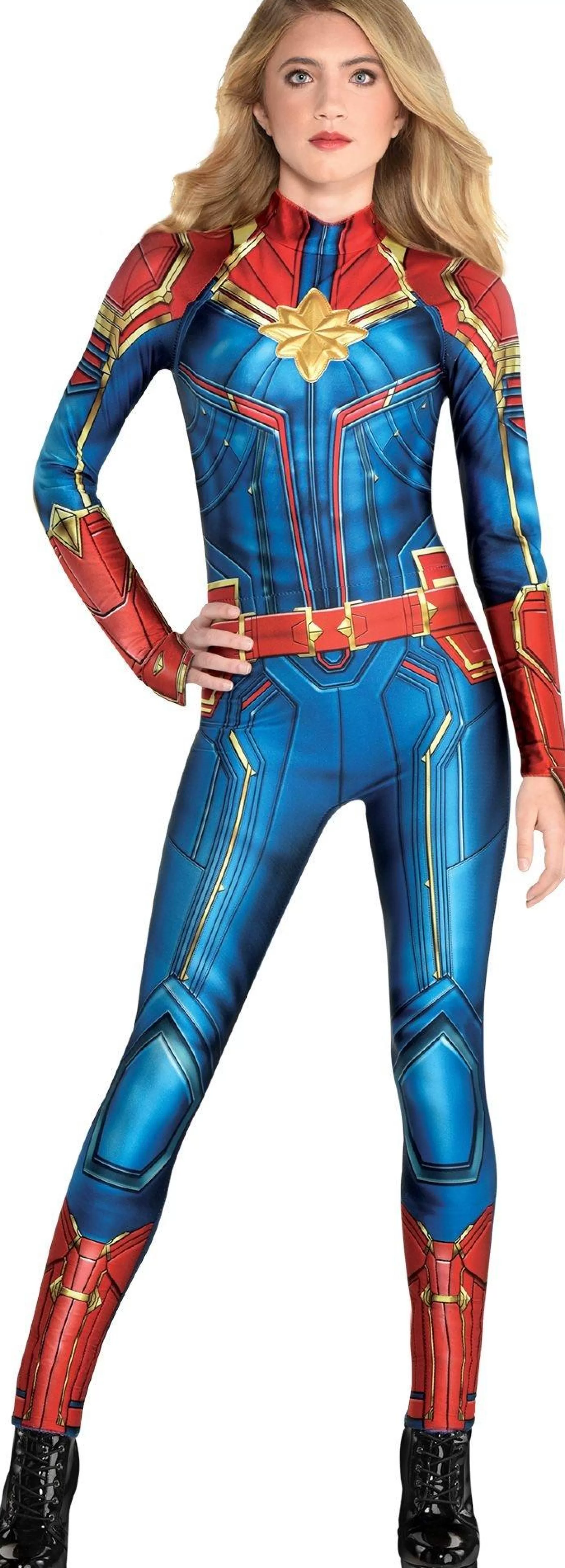 Party City Superhero-Adult Captain Marvel Costume - Avengers Infinity Saga