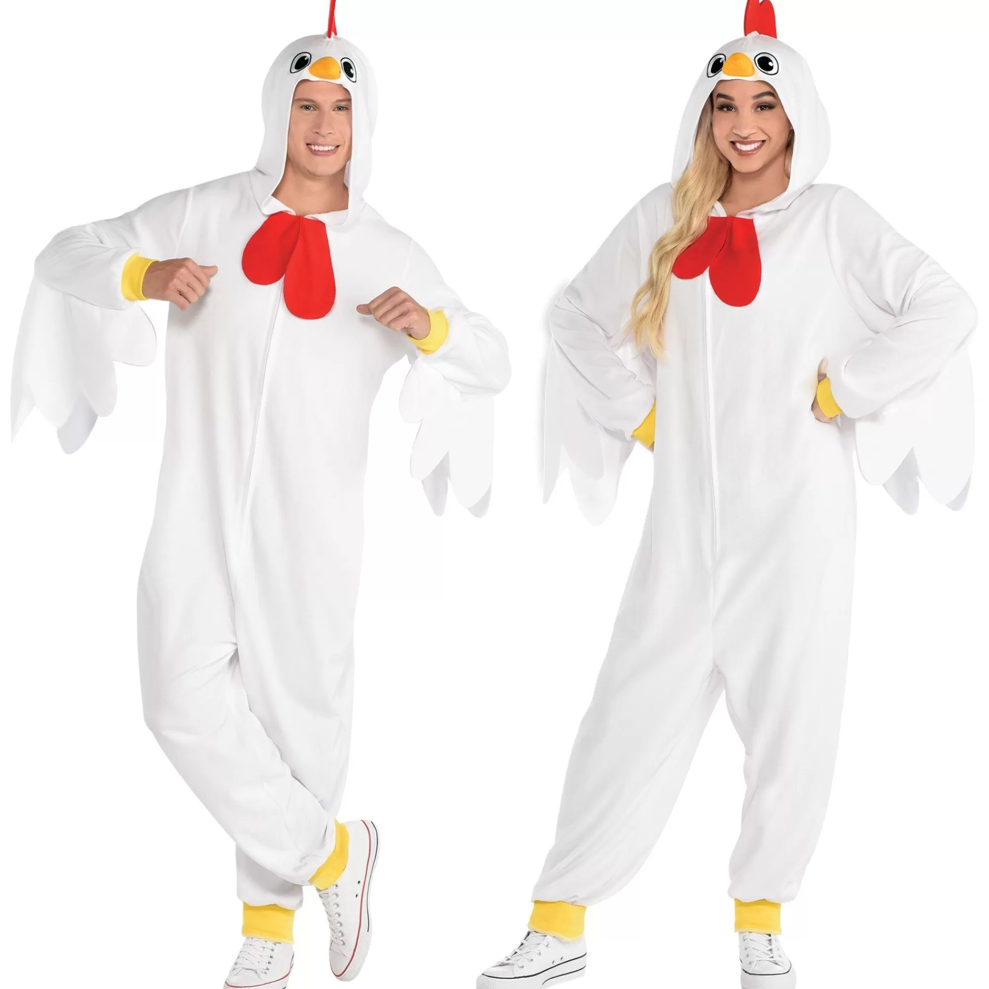 Party City Couples' Costumes-Adult Chicken One Piece Zipster Costume