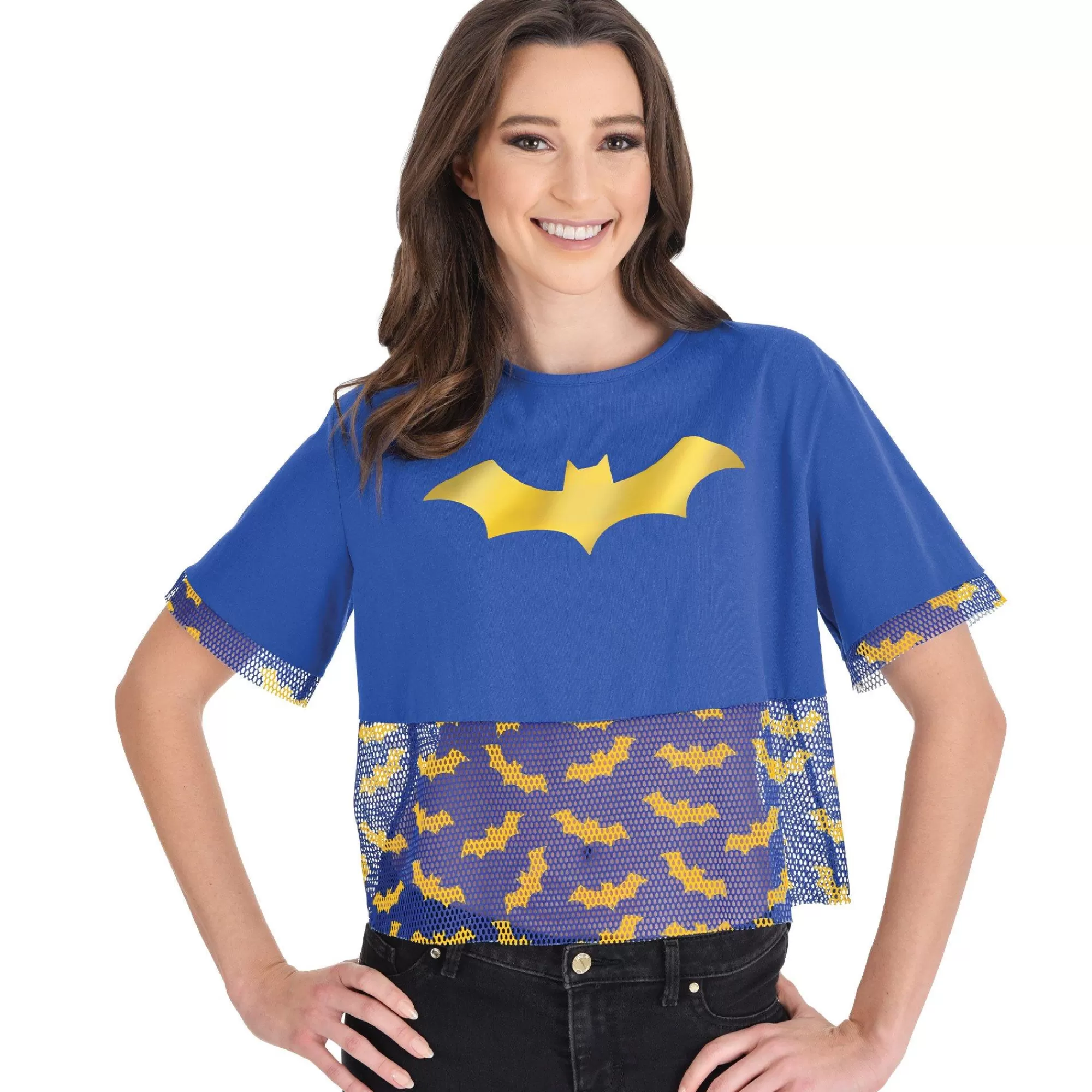 Party City Superhero-Adult Cropped Batgirl T-Shirt - Dc Comics