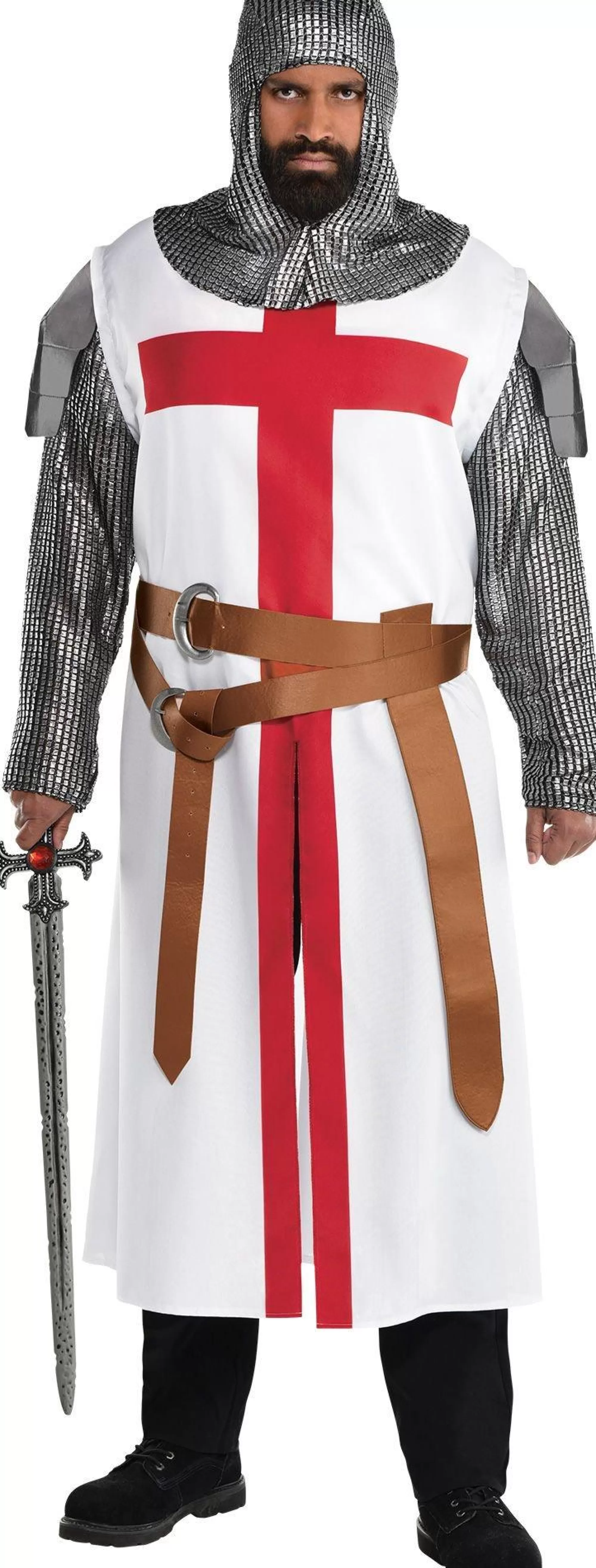 Party City Plus Size Costumes-Adult Crusader Warrior Costume Plus Size