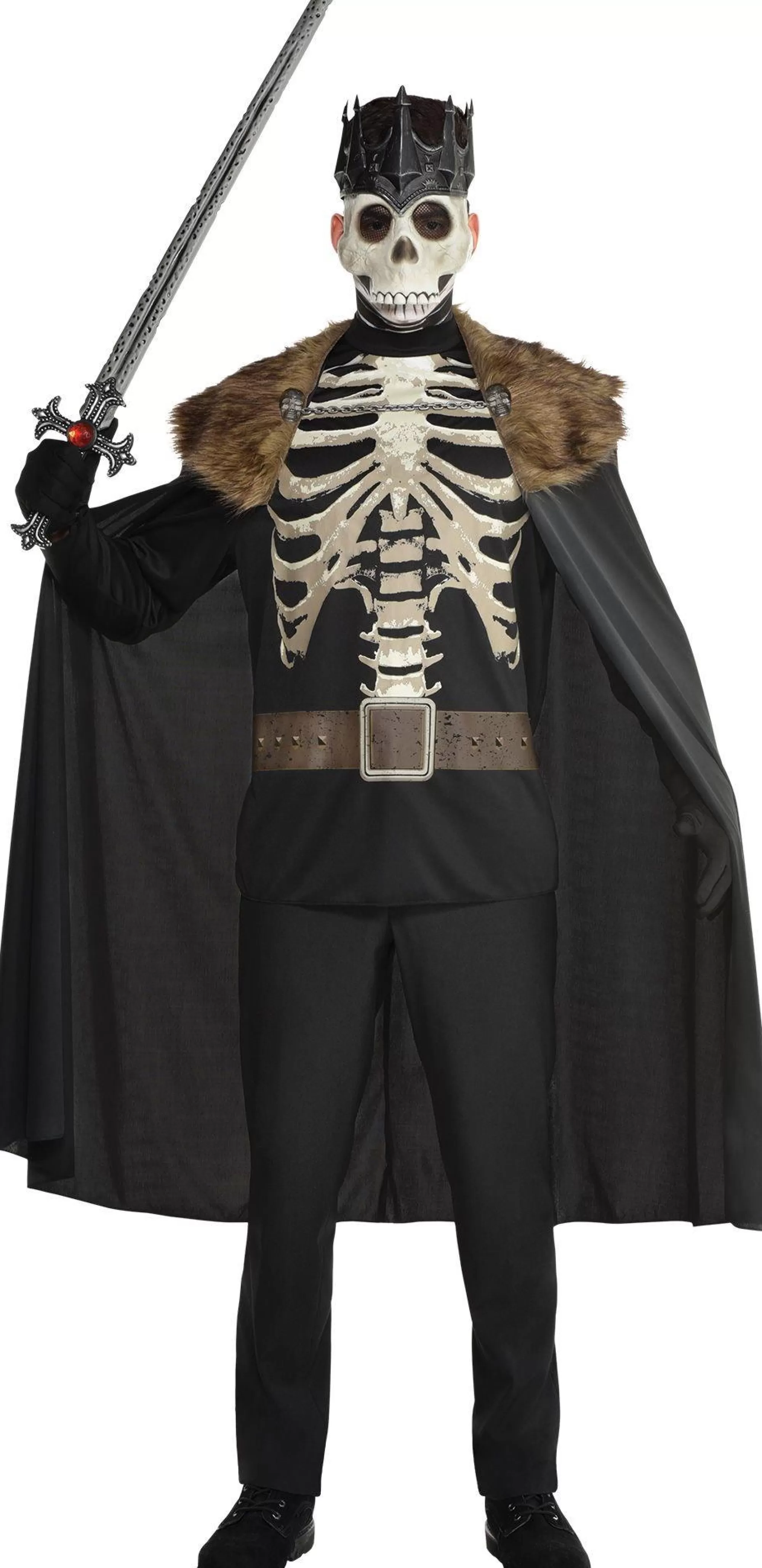 Party City Scary-Adult Dark King Skeleton Costume