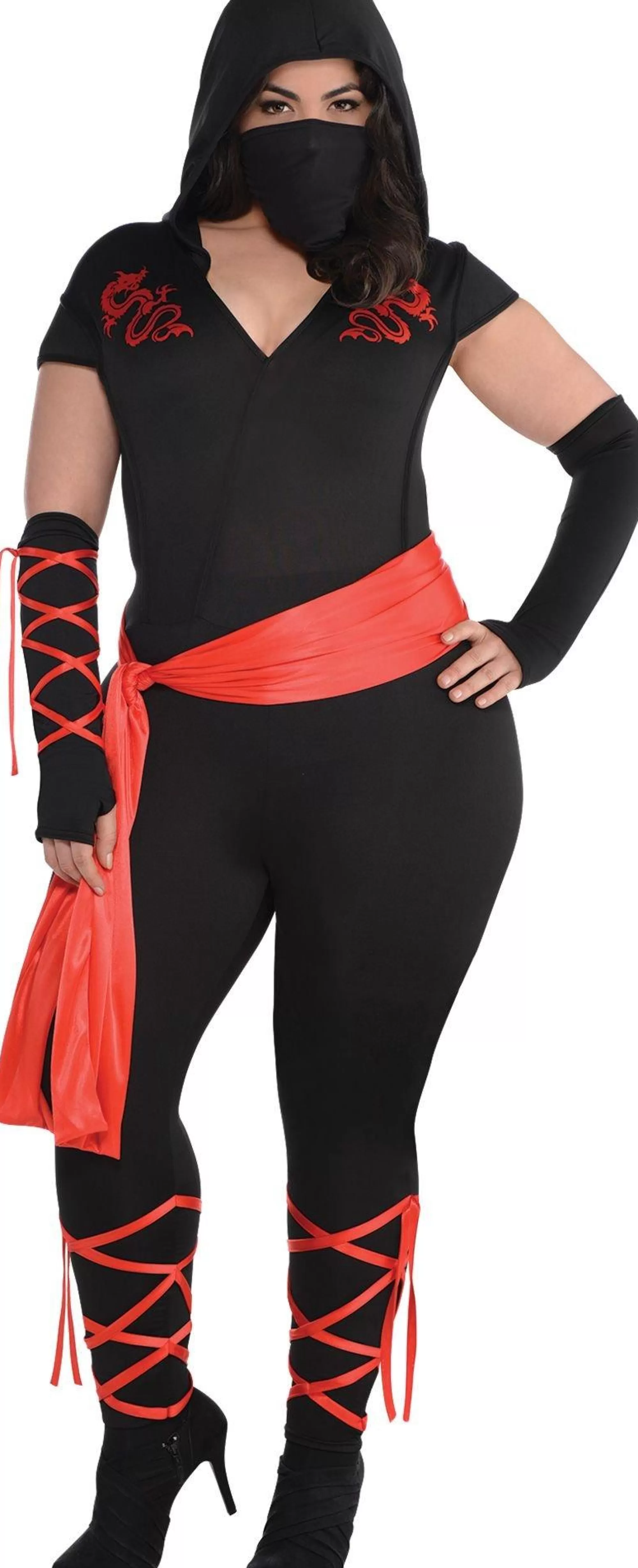 Party City Plus Size Costumes-Adult Dragon Fighter Ninja Costume - Plus Size