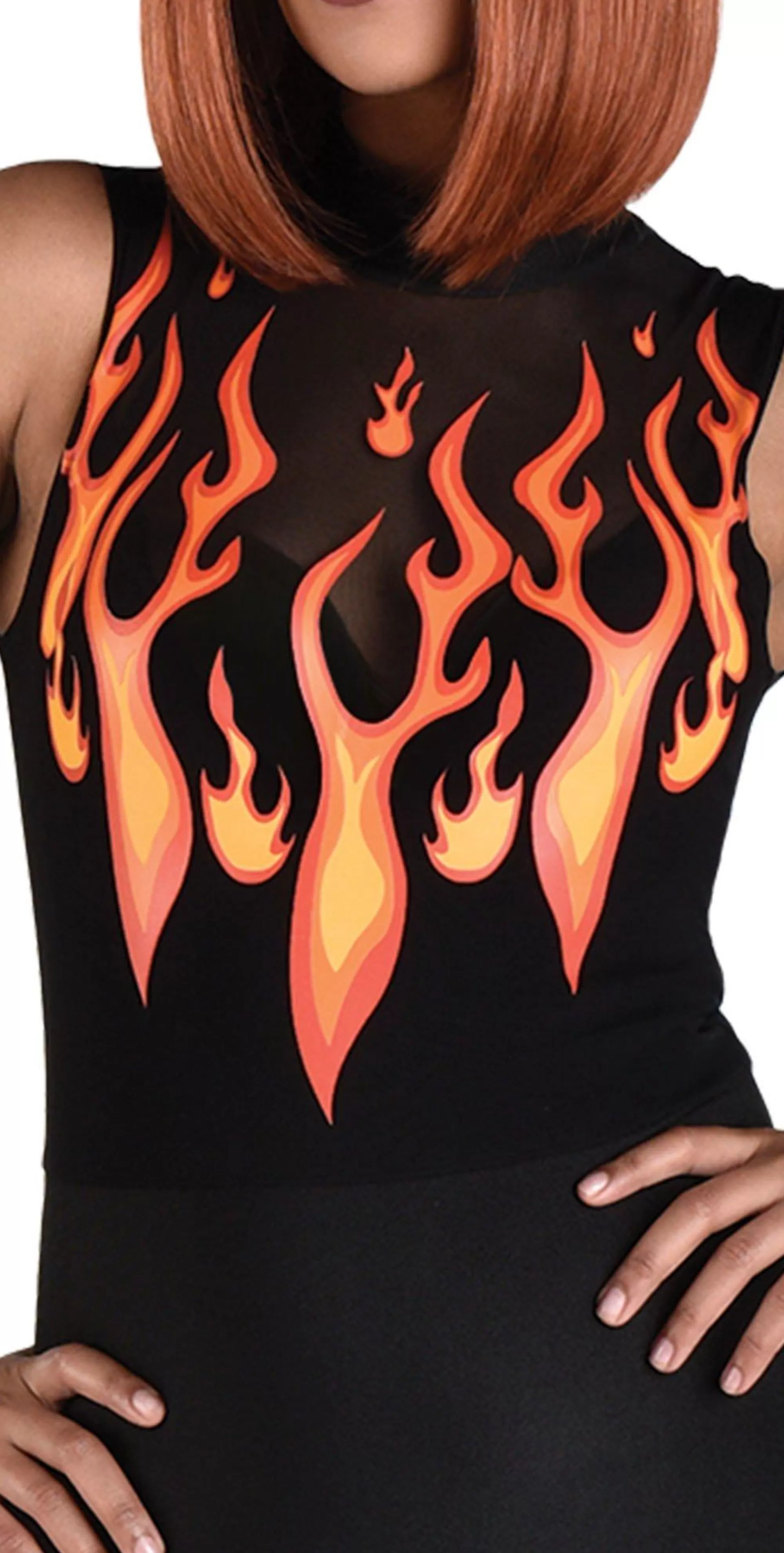 Party City Bodywear-Adult Flaming Devil Catsuit