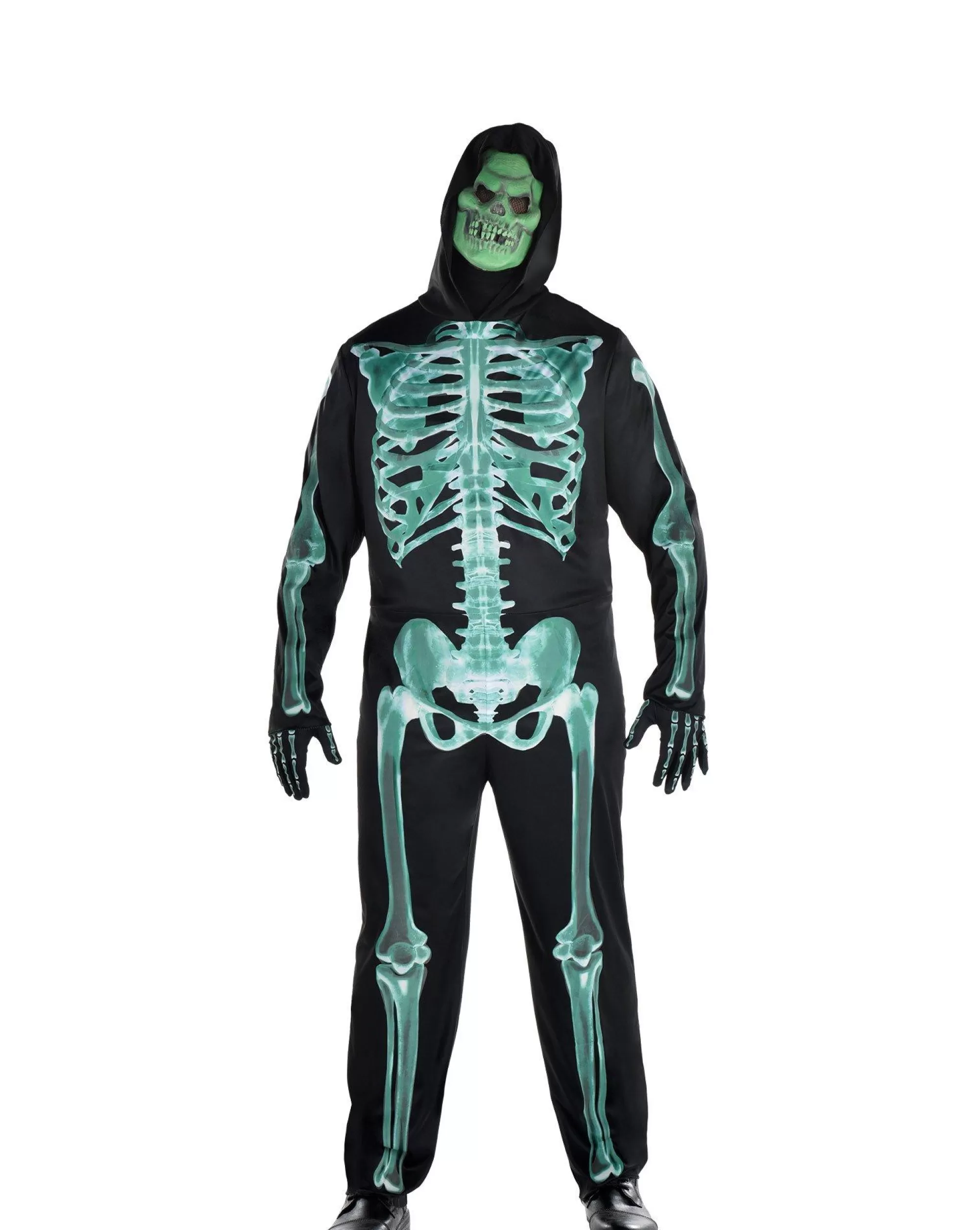 Party City Plus Size Costumes-Adult Glow-In-The-Dark Skeleton Plus Size Costume