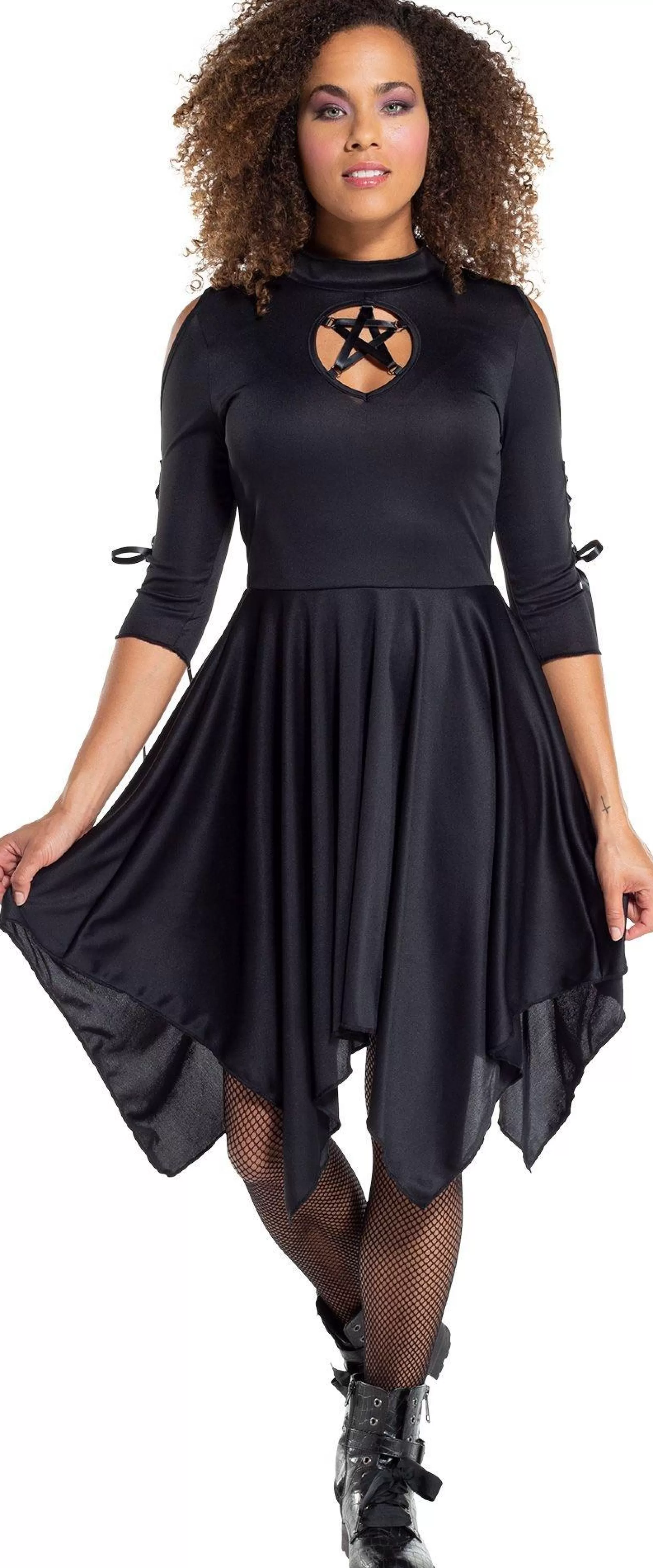 Party City Witch-Adult Goth Witch Keyhole Dress