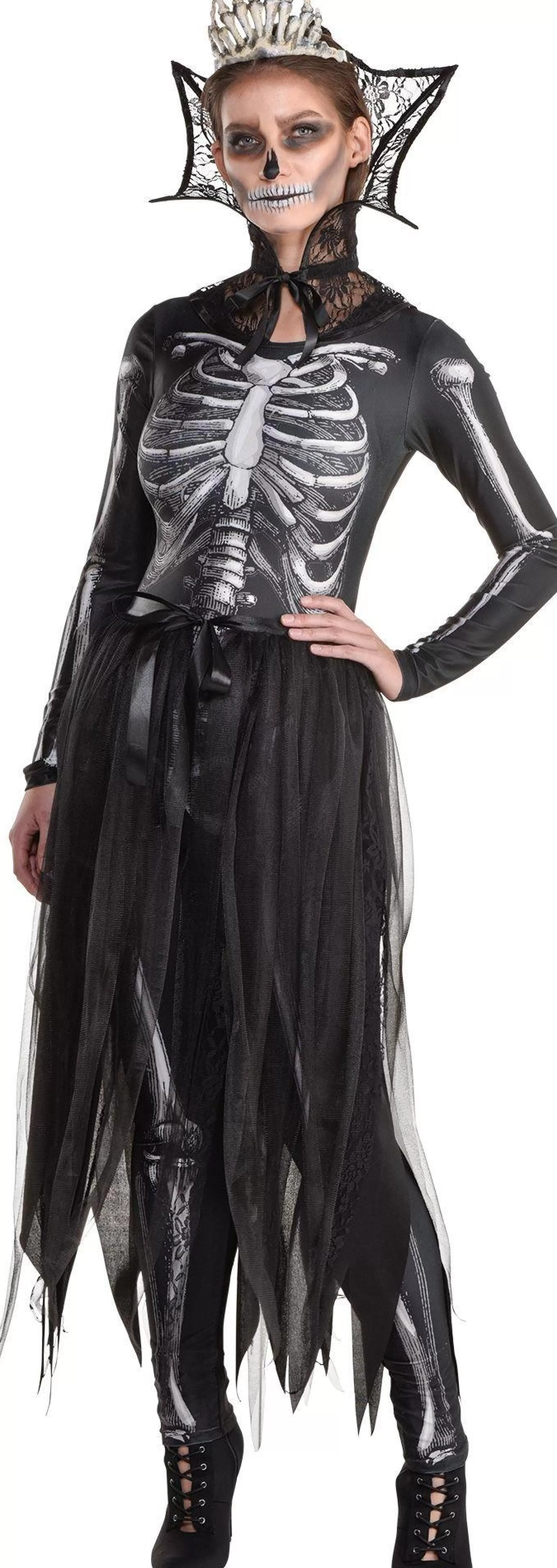 Party City Scary-Adult Gothic Skeleton Queen Costume