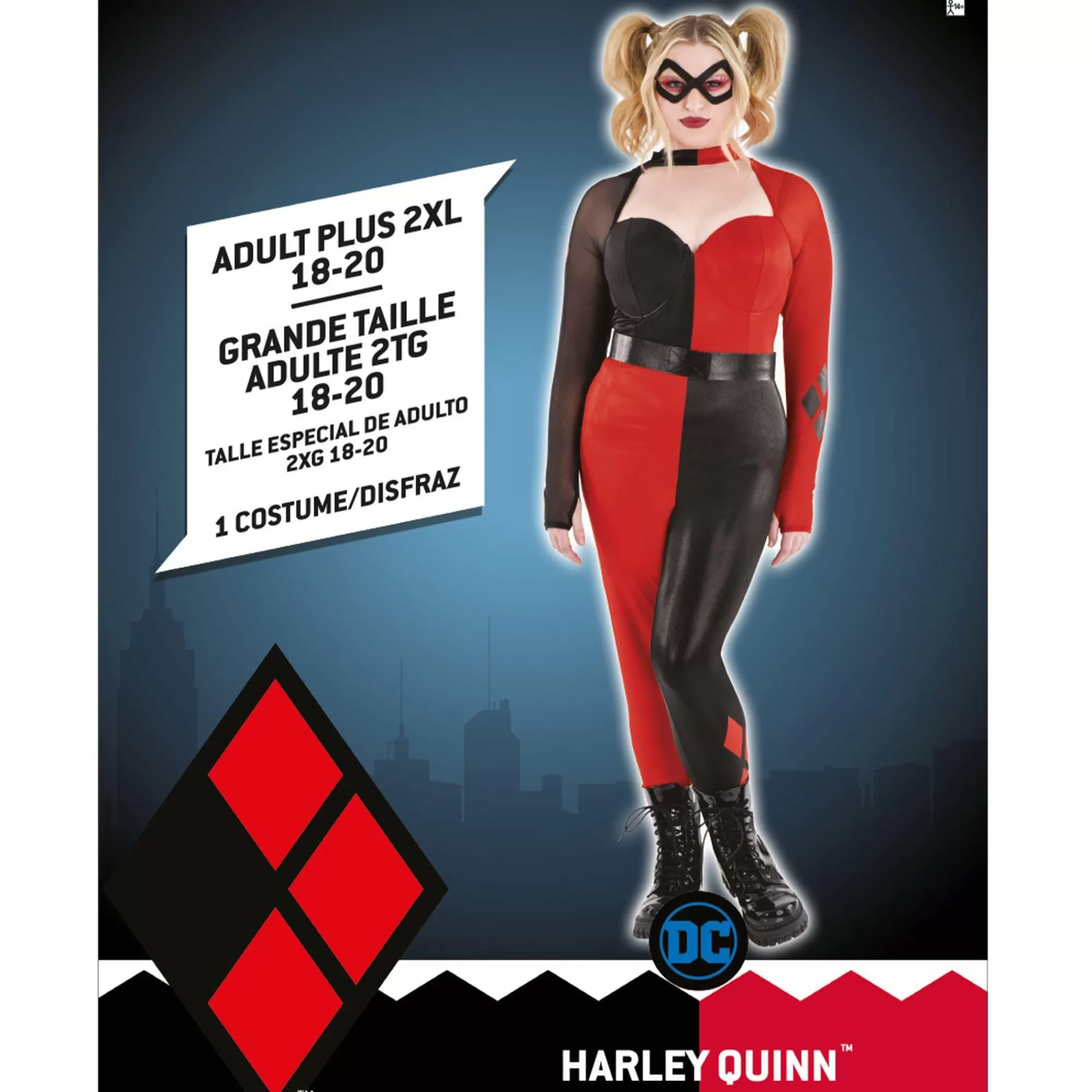 Women Party City Superhero | Adult Harley Quinn Plus Size Costume - Dc Comics