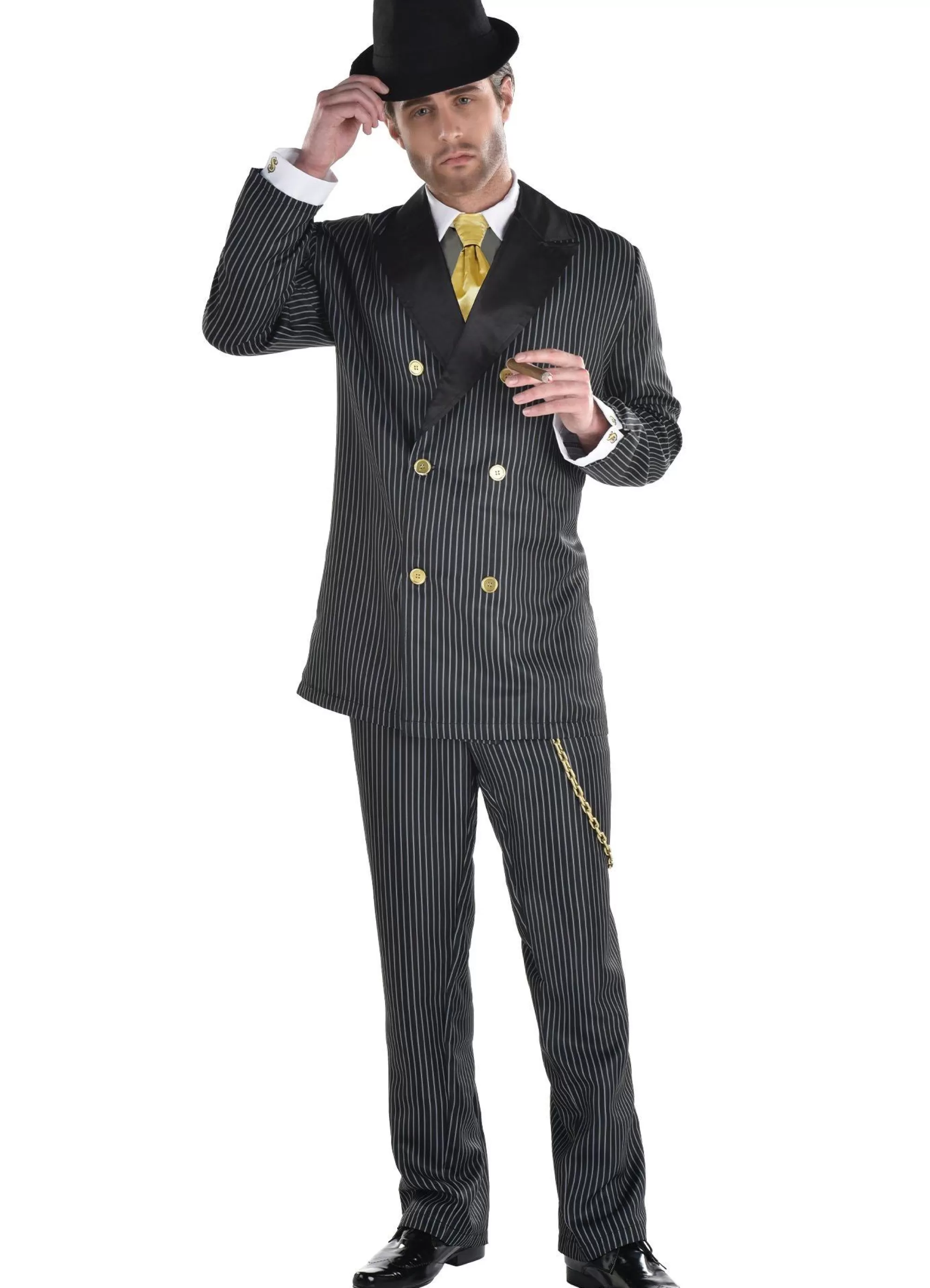 Men Party City Decades | Adult Head Honcho Costume - 20S Gangster