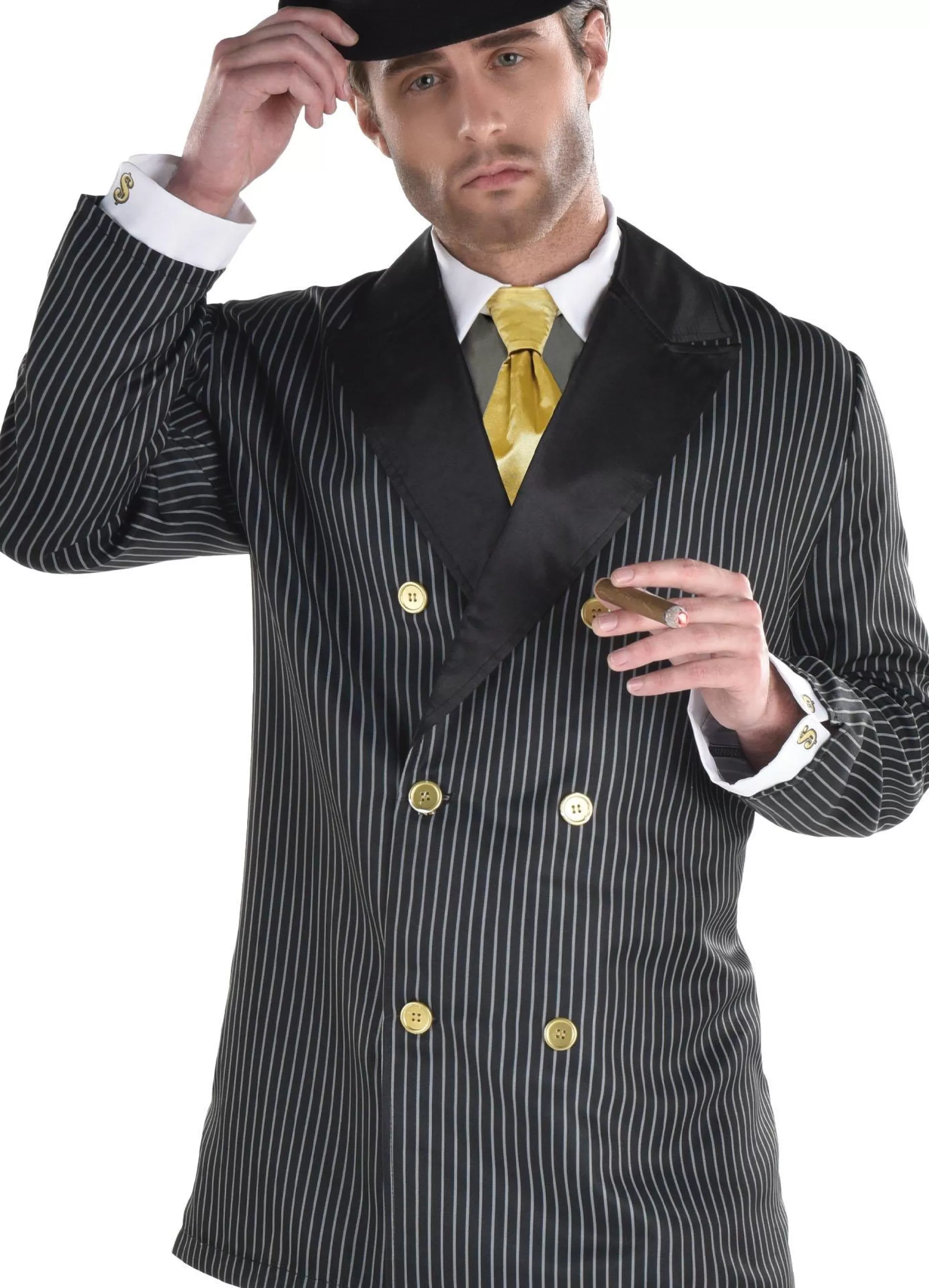 Men Party City Decades | Adult Head Honcho Costume - 20S Gangster