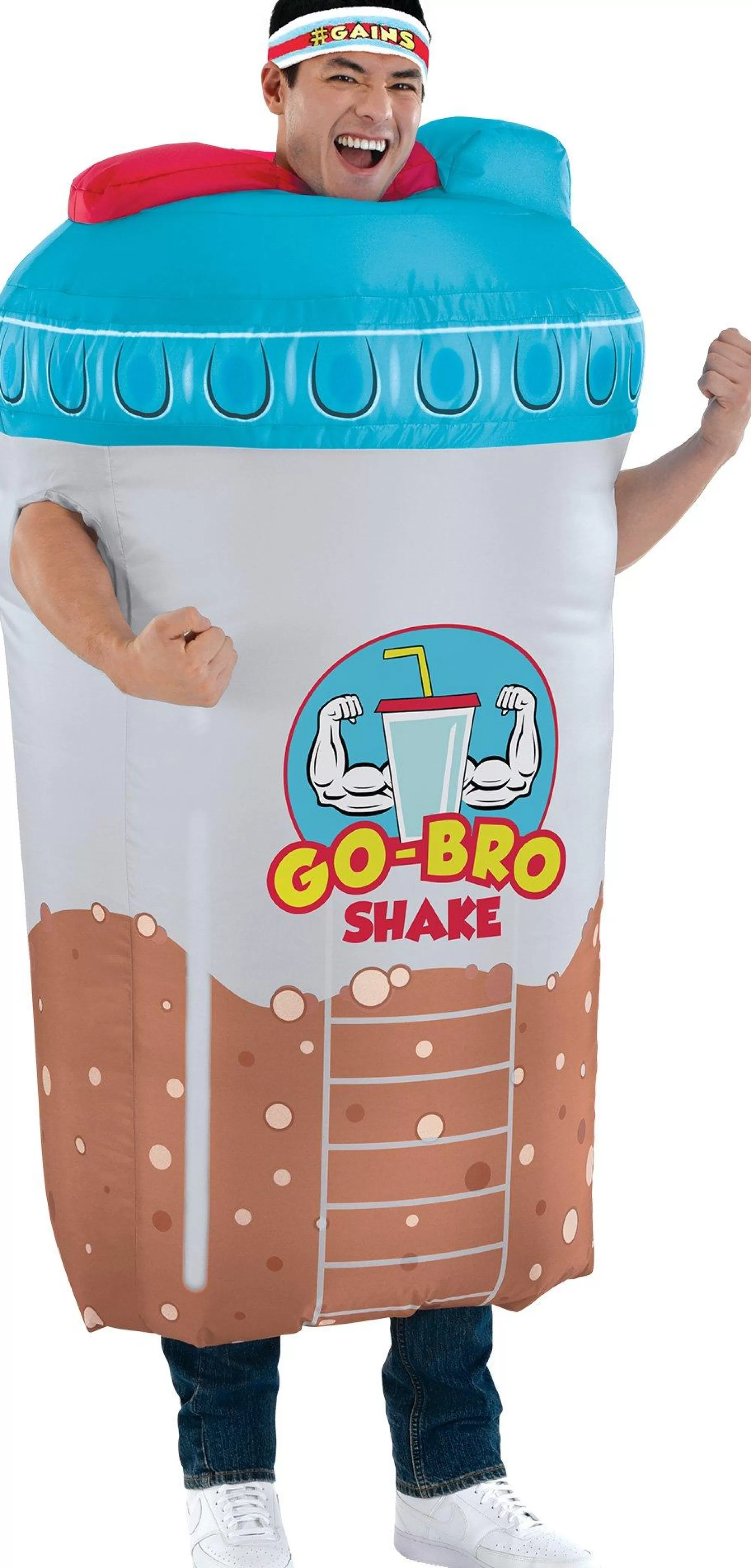 Party City Funny-Adult Inflatable Go-Bro Protein Shake Costume