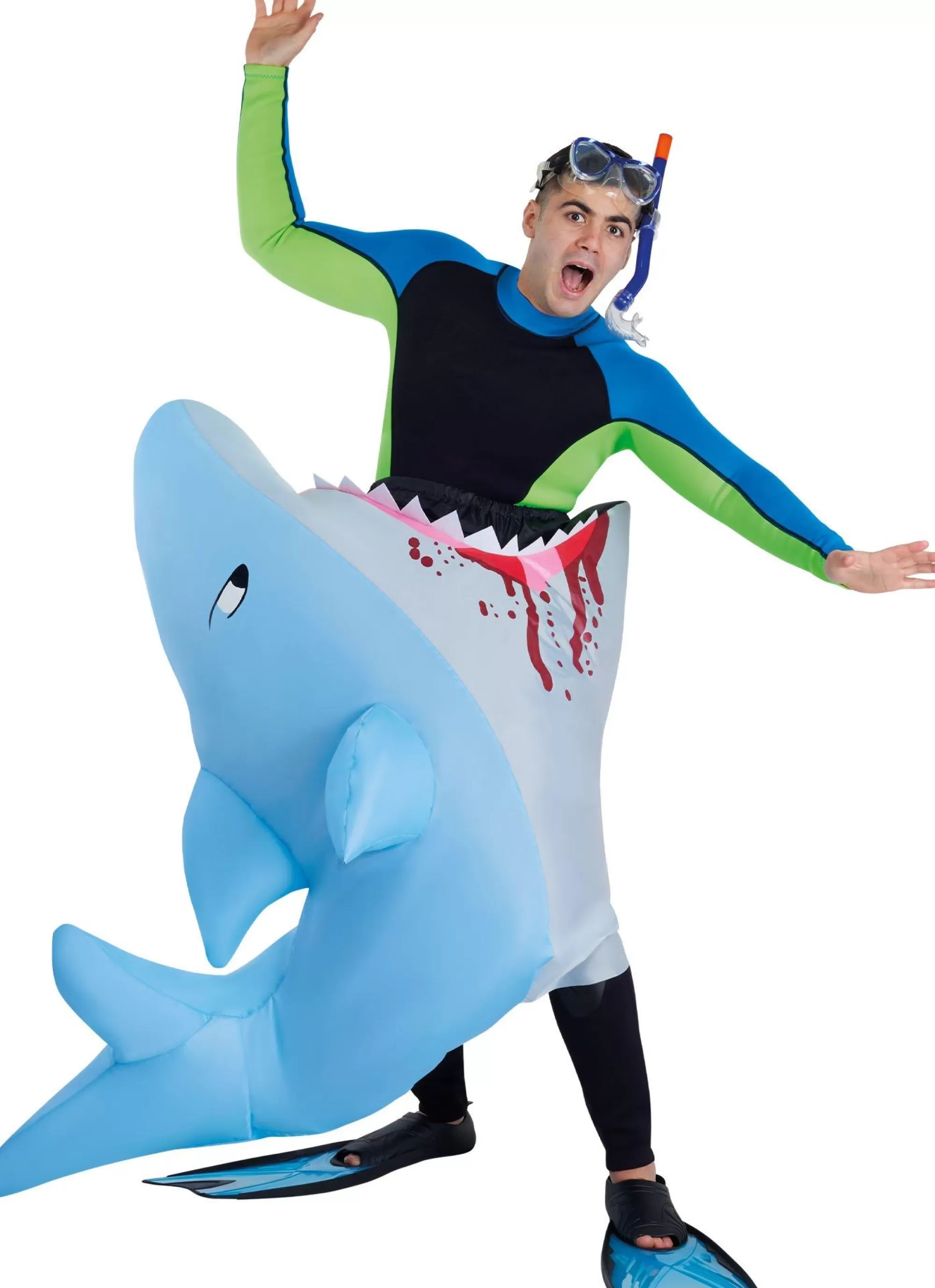 Party City Funny-Adult Inflatable Man-Eating Shark Costume