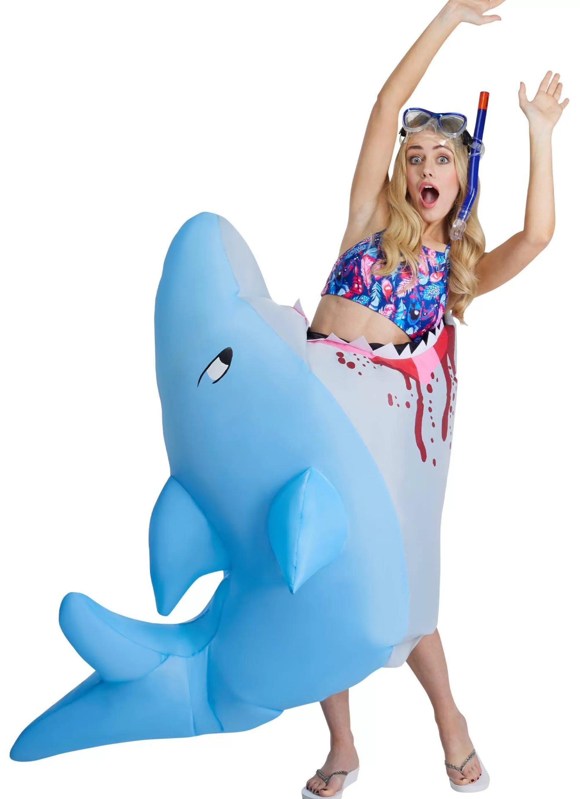 Party City Funny-Adult Inflatable Man-Eating Shark Costume