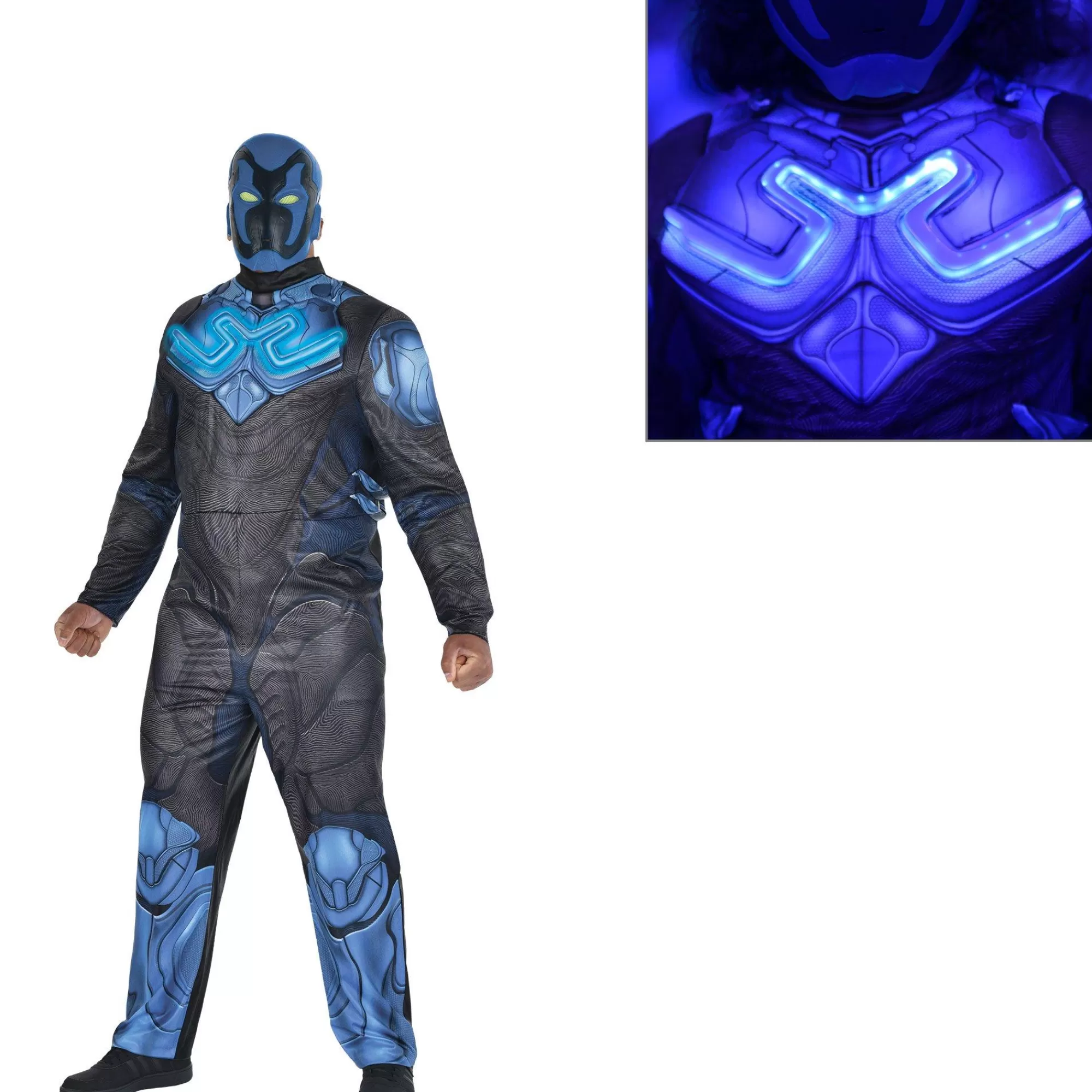 Party City Superhero-Adult Light-Up Blue Beetle Plus Size Costume - Blue Beetle Movie