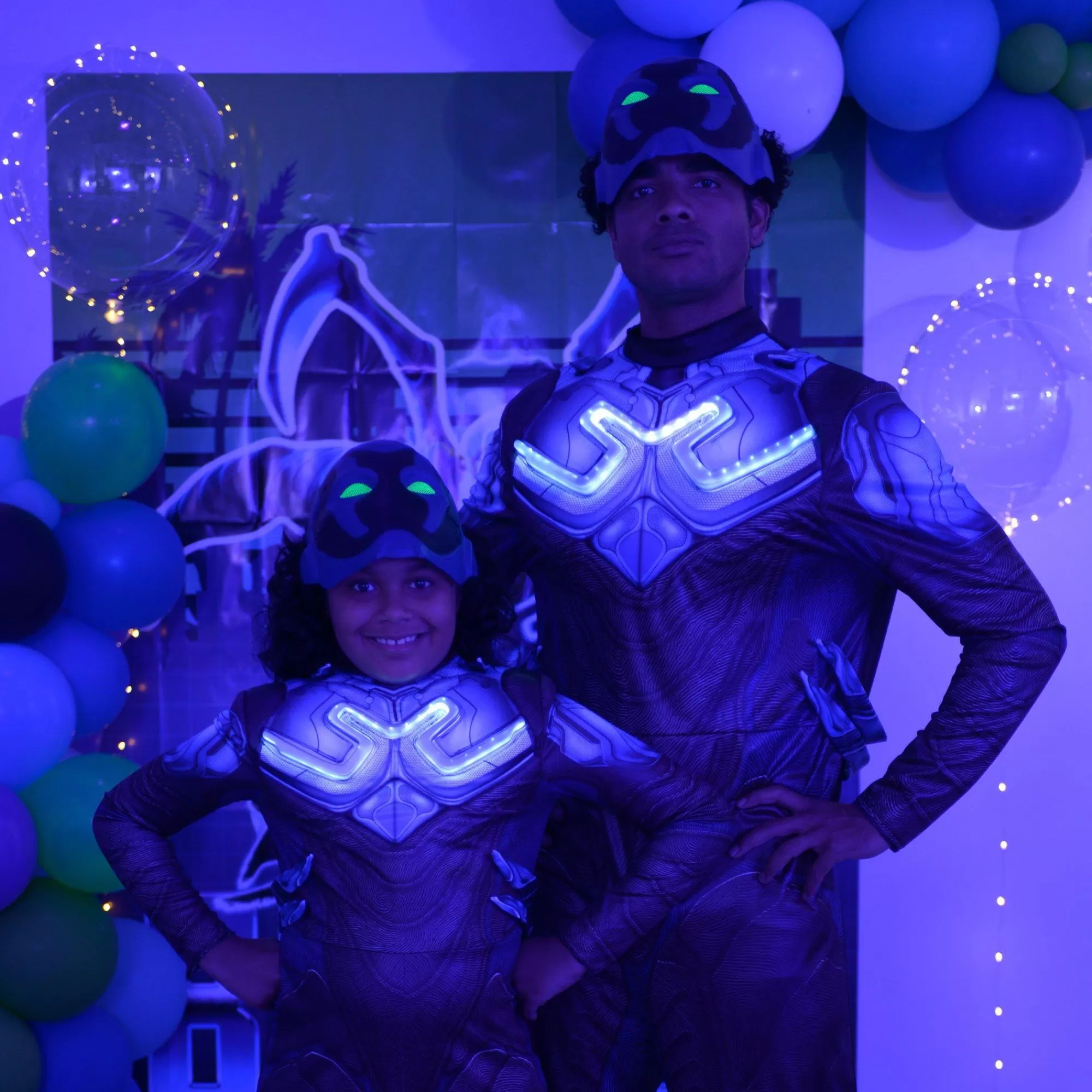 Party City Superhero-Adult Light-Up Blue Beetle Plus Size Costume - Blue Beetle Movie
