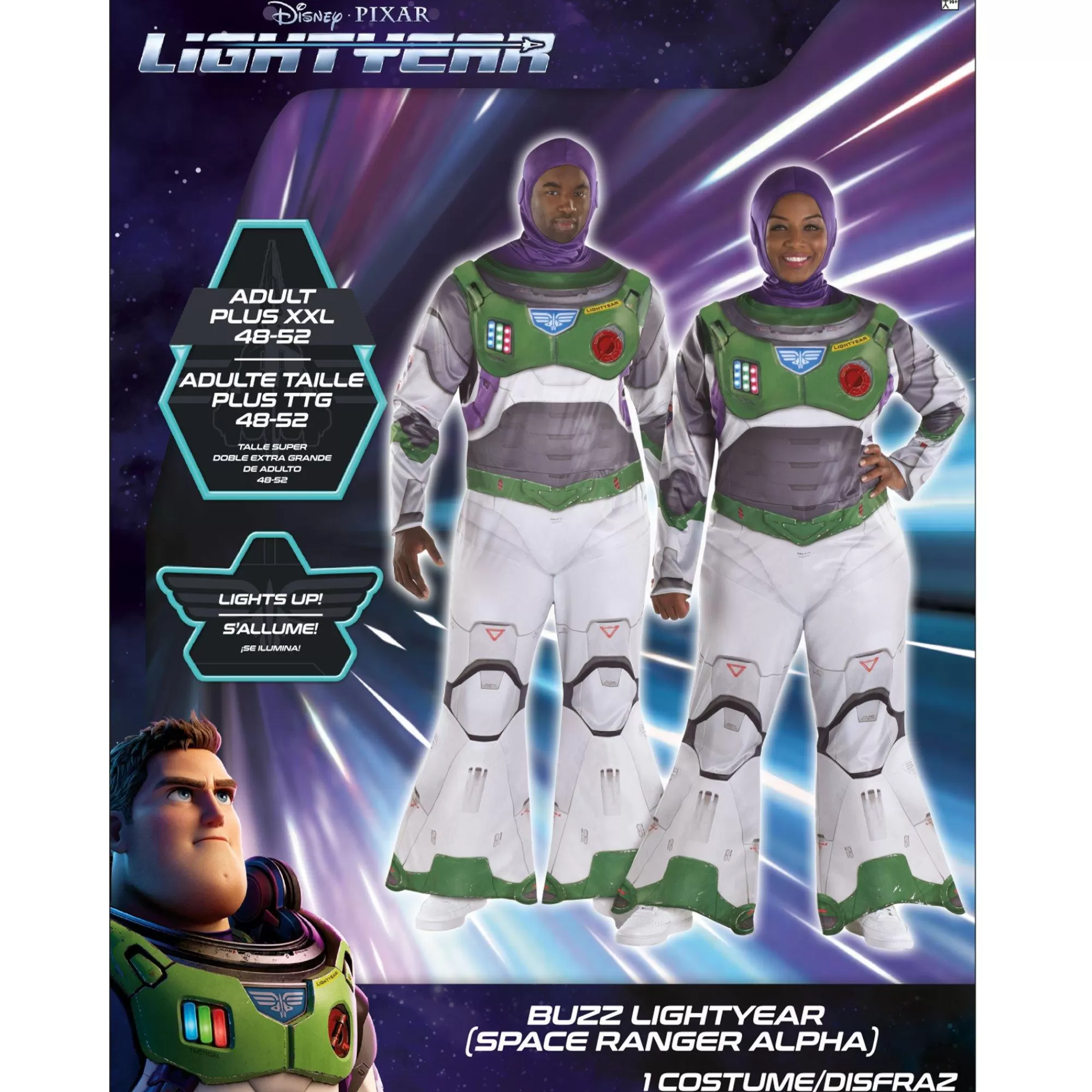 Women Party City Disney | Adult Light-Up Buzz Lightyear Space Ranger Alpha Plus Size Costume - Lightyear