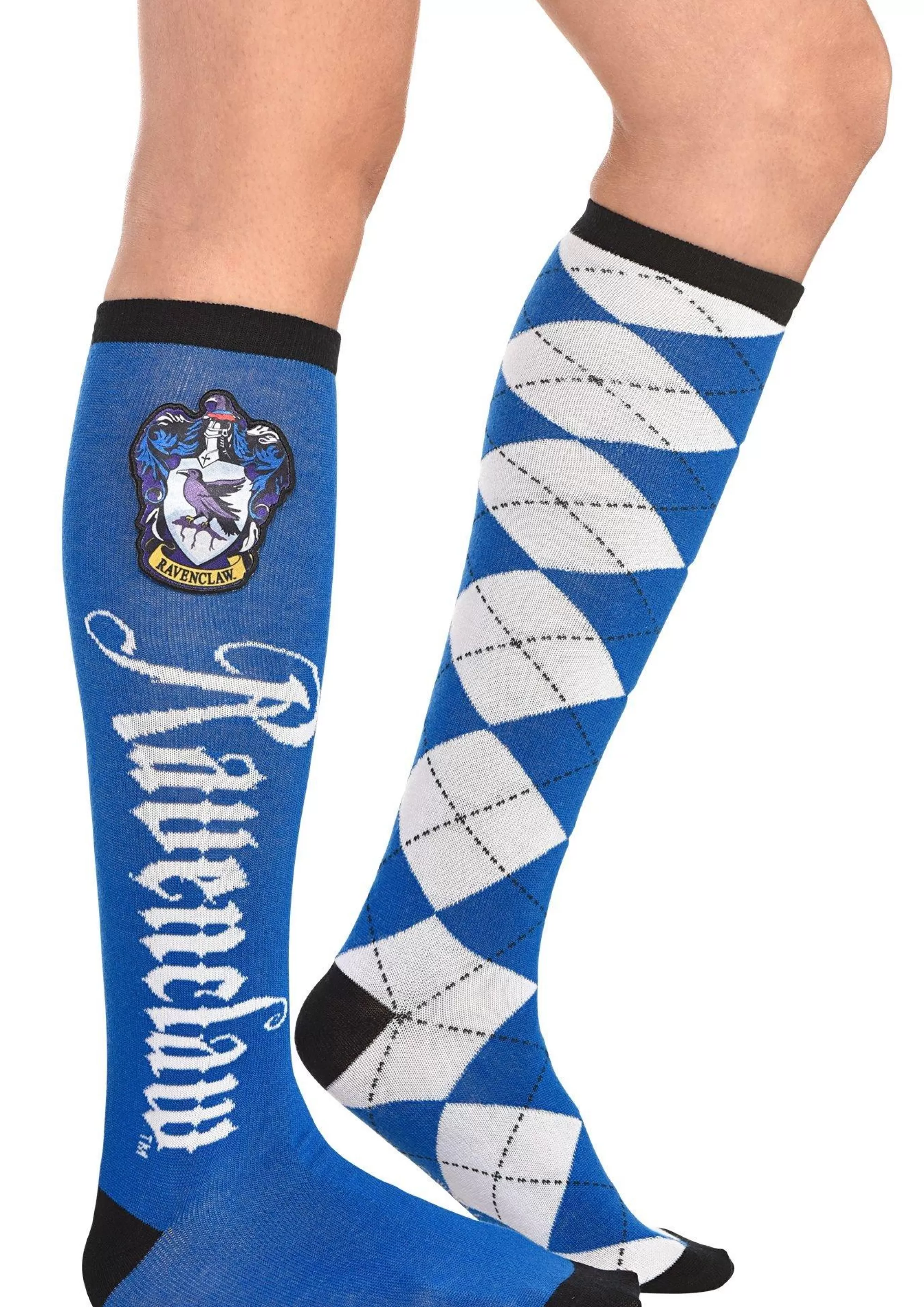 Party City Tights-Adult Mismatched Ravenclaw Knee-High Socks - Harry Potter