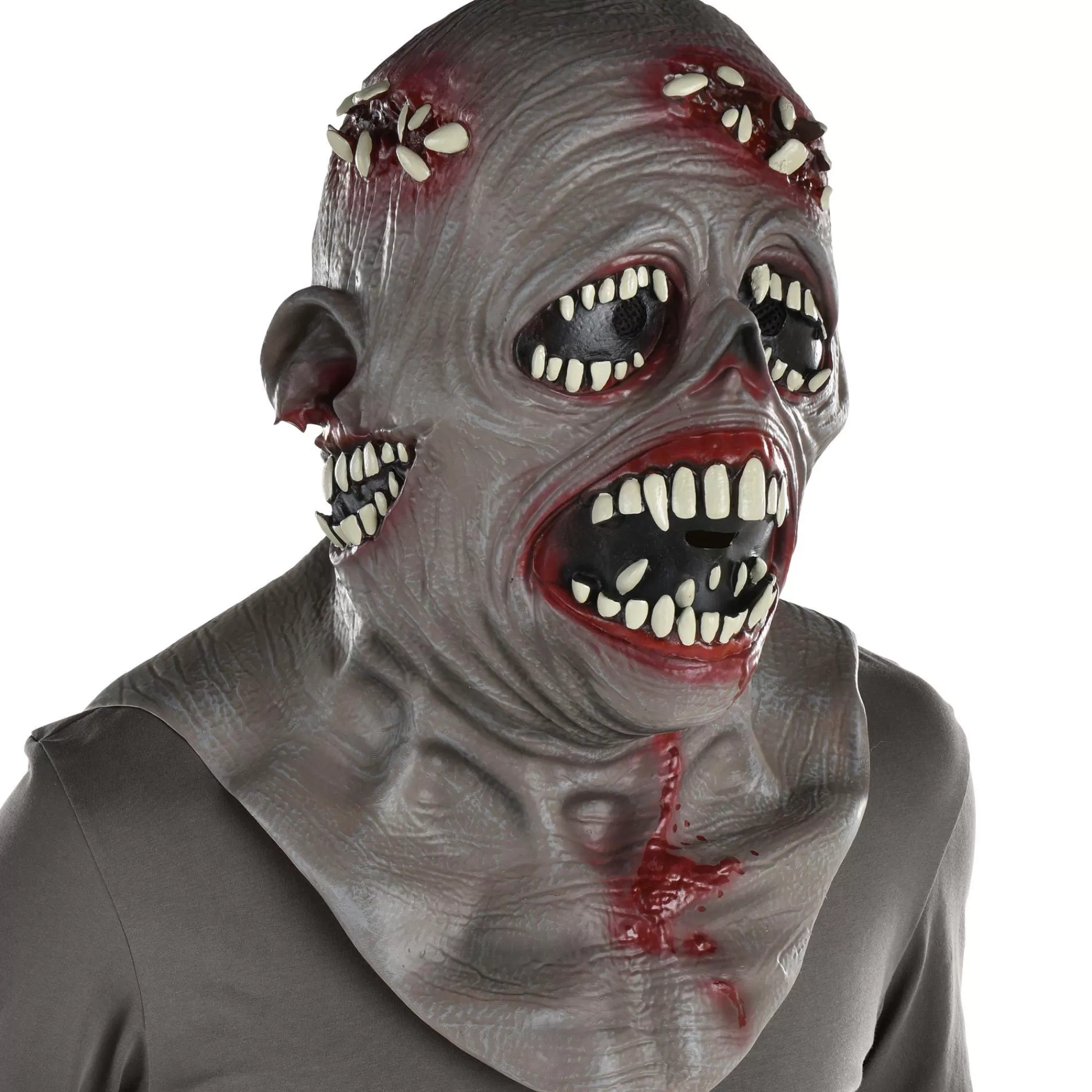 Party City Scary-Adult Mr. Smiley Teeth Latex Mask