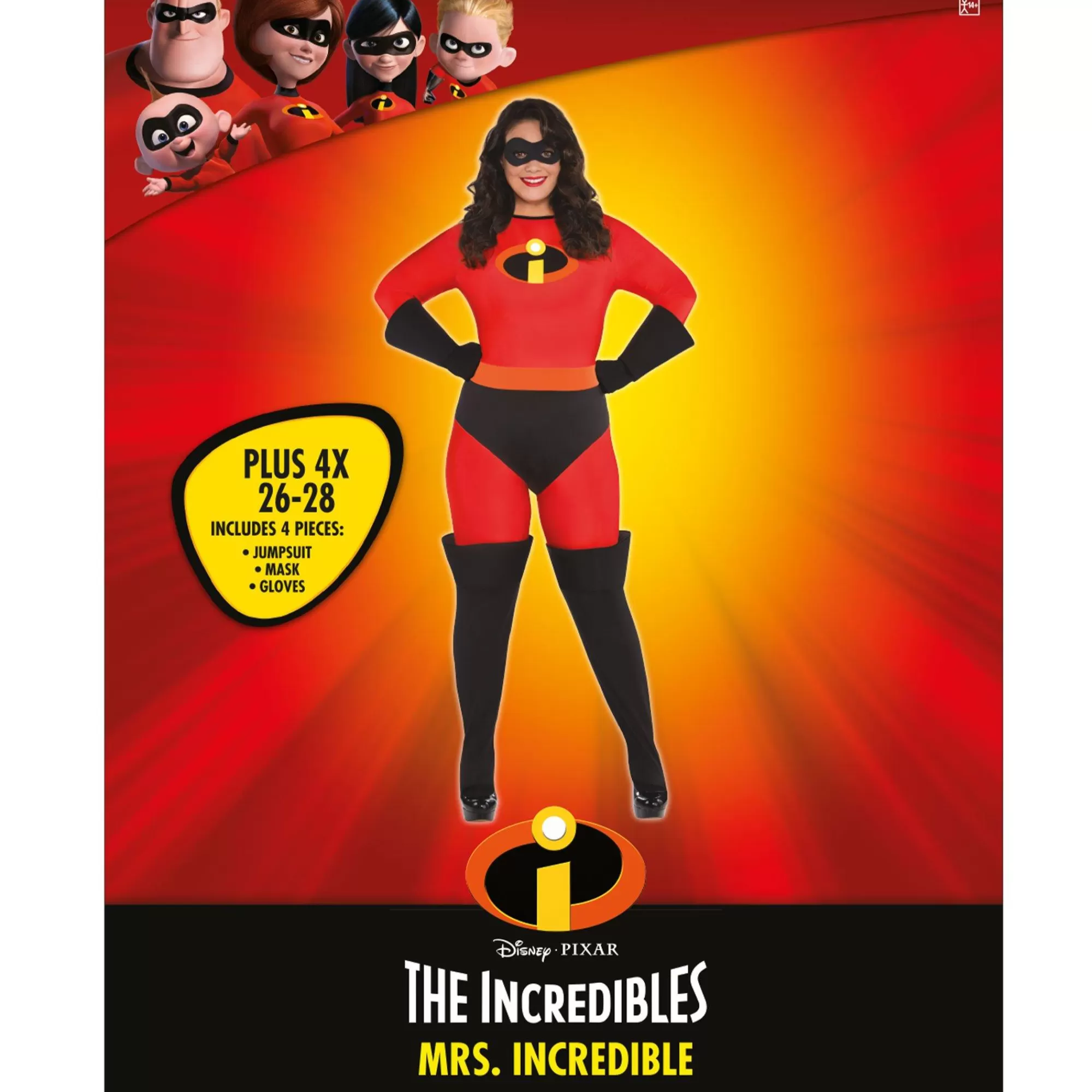 Women Party City Disney | Adult Mrs. Incredible Plus Size Deluxe Costume - The Incredibles