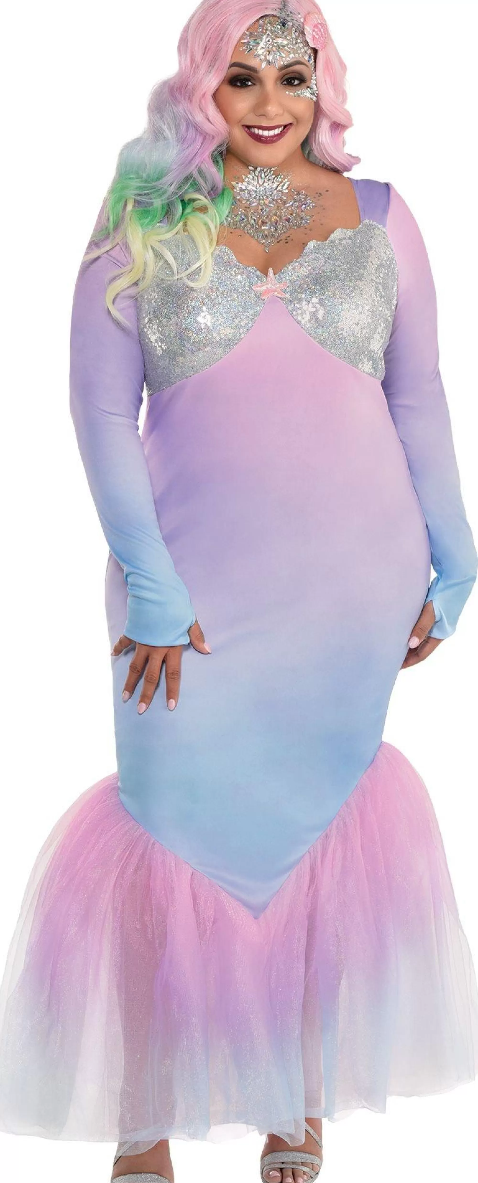 Party City Plus Size Costumes-Adult Mystical Mermaid Costume - Plus Size