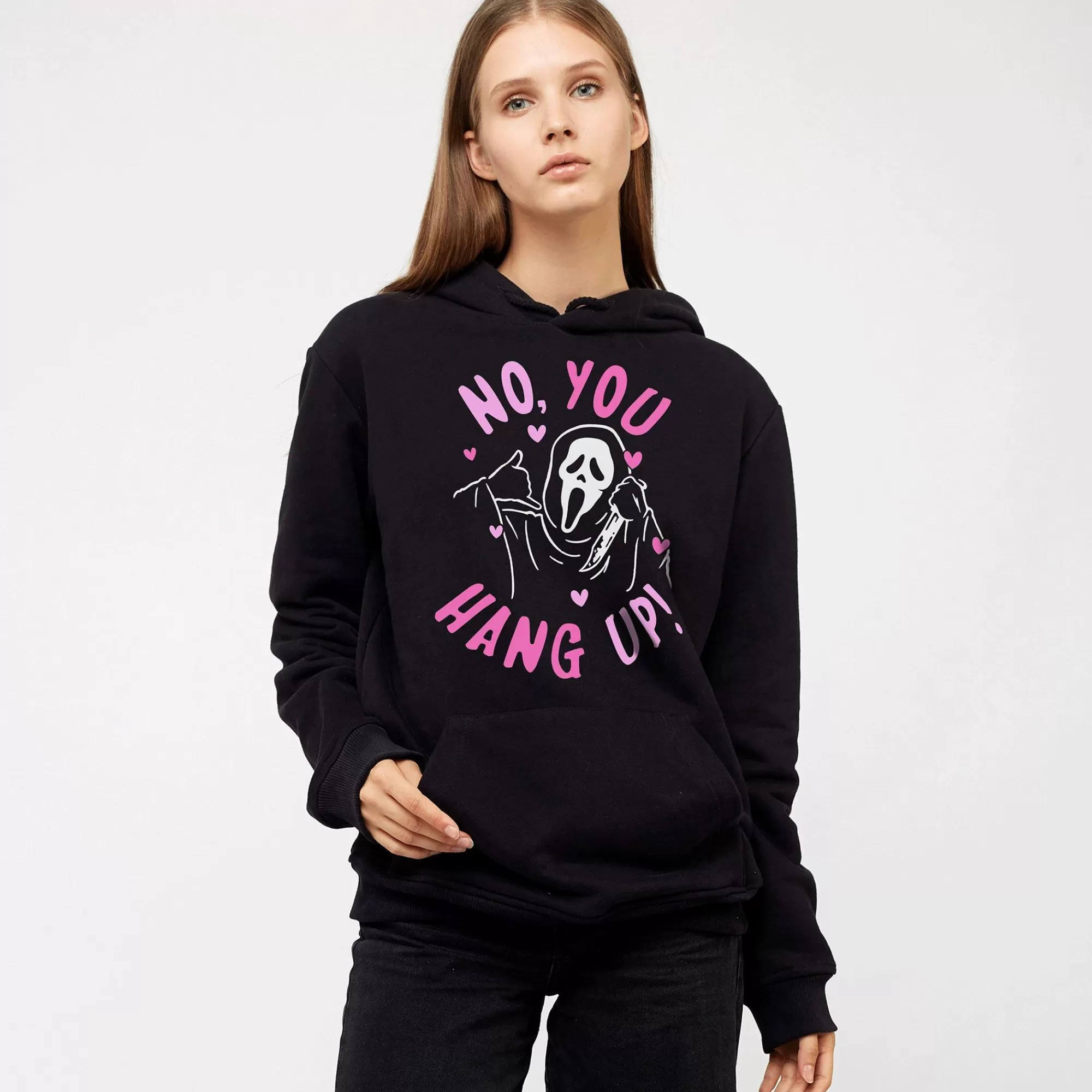 Party City Scary-Adult No, You Hang Up Ghostface Black Cotton & Polyester Hoodie - Scream