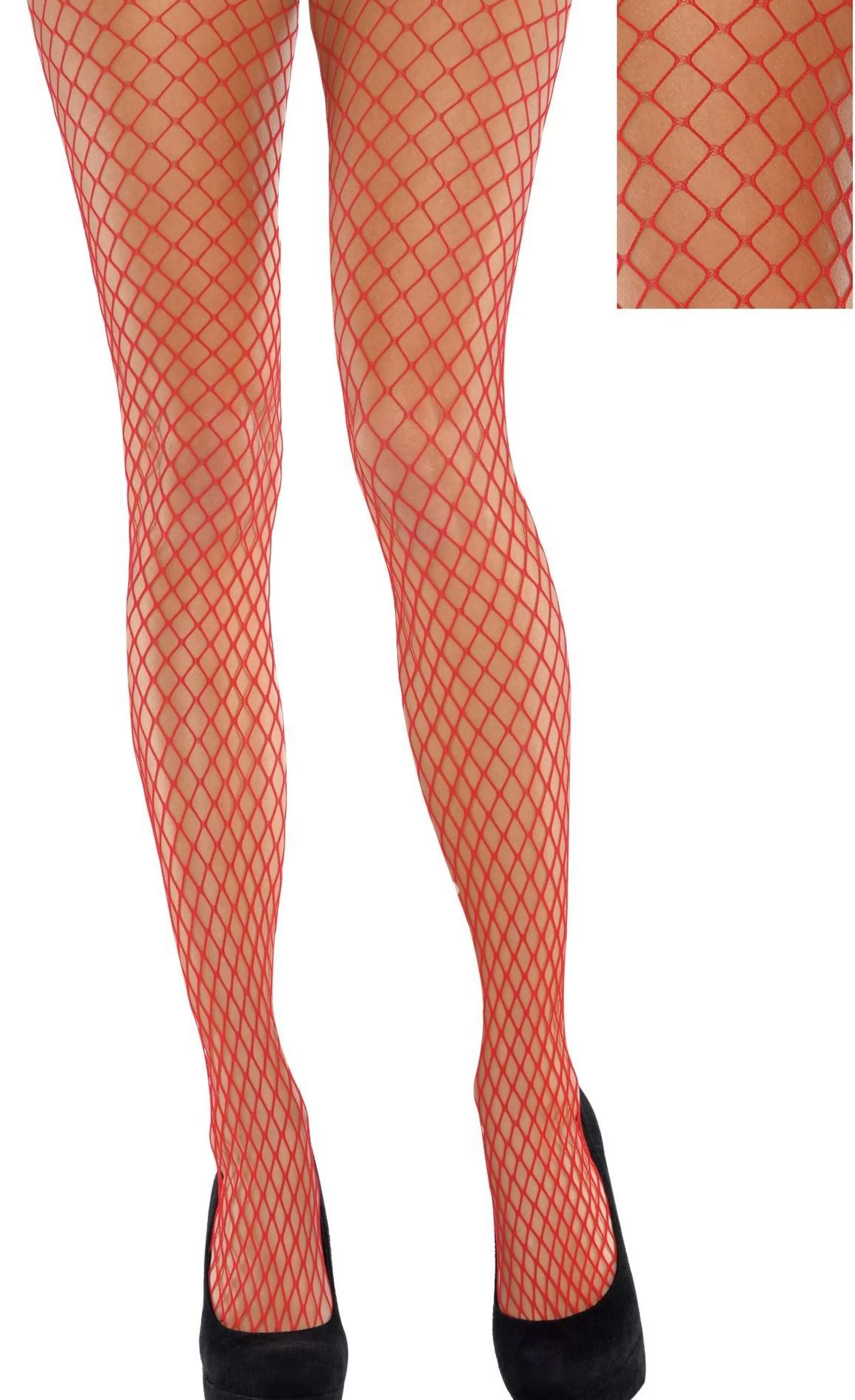 Party City Tights-Adult Red Wide Fishnet Pantyhose