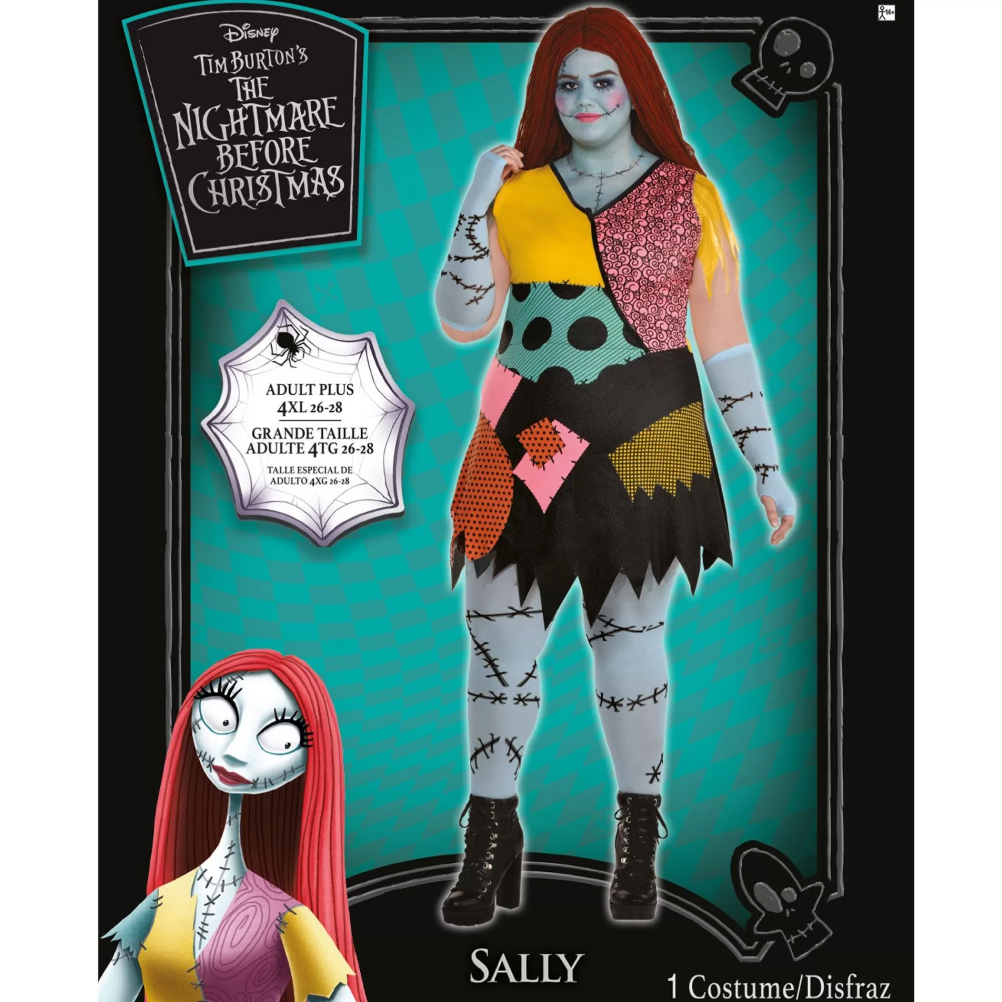 Women Party City Disney | Adult Sally Plus Size Deluxe Costume - Disney The Nightmare Before Christmas