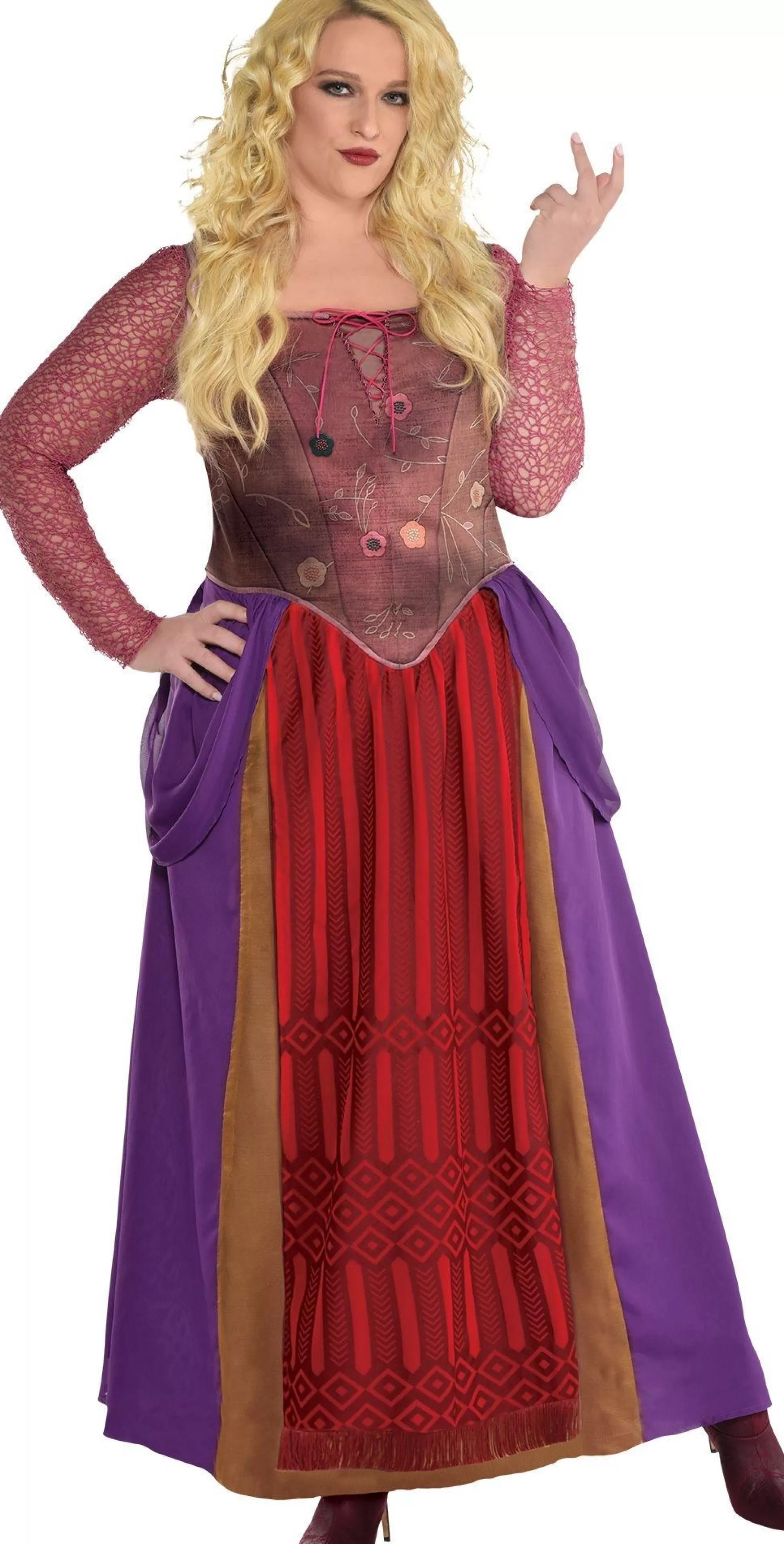 Women Party City Disney | Adult Sarah Sanderson Costume Plus Size - Disney Hocus Pocus