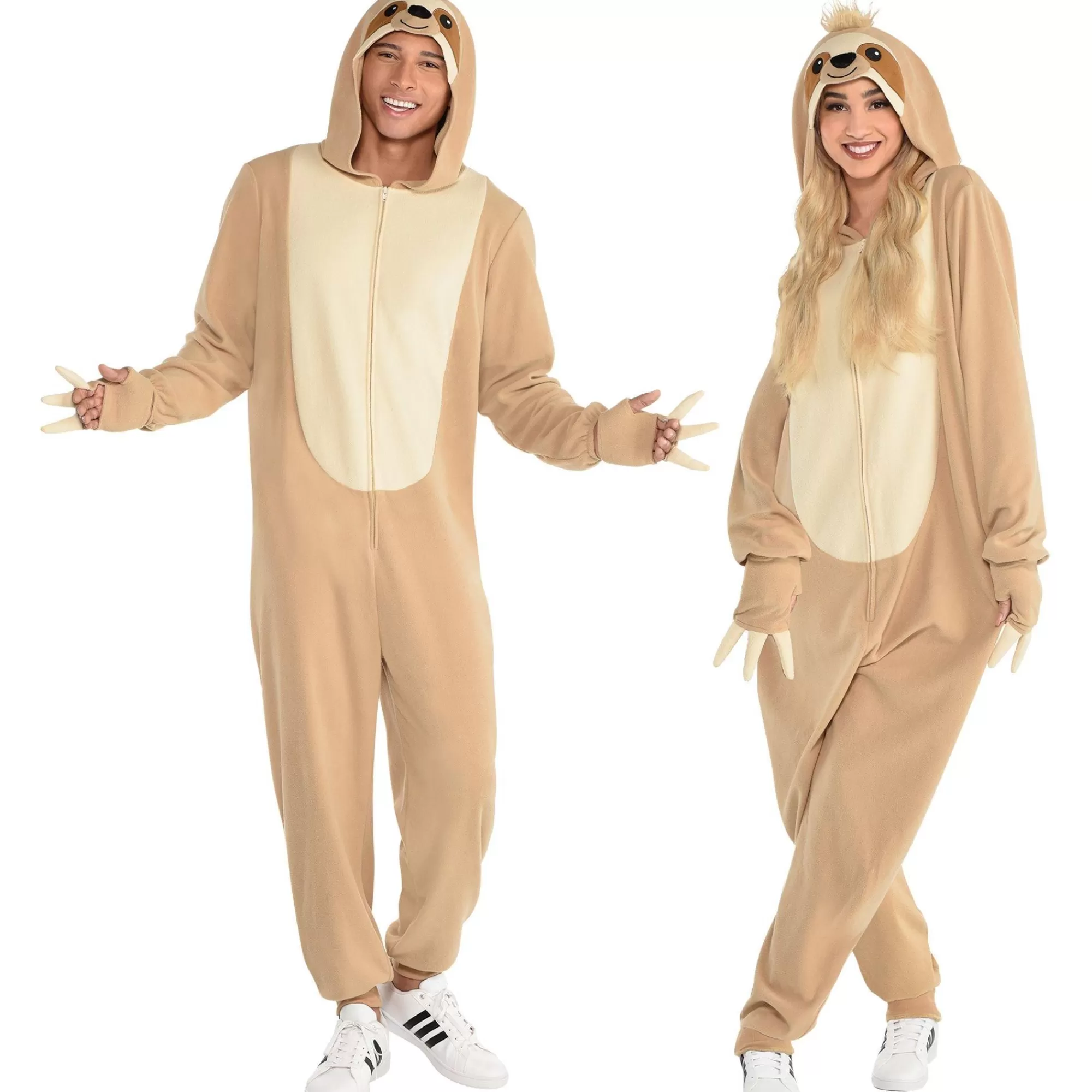 Party City Couples' Costumes-Adult Sloth One Piece Zipster Costume