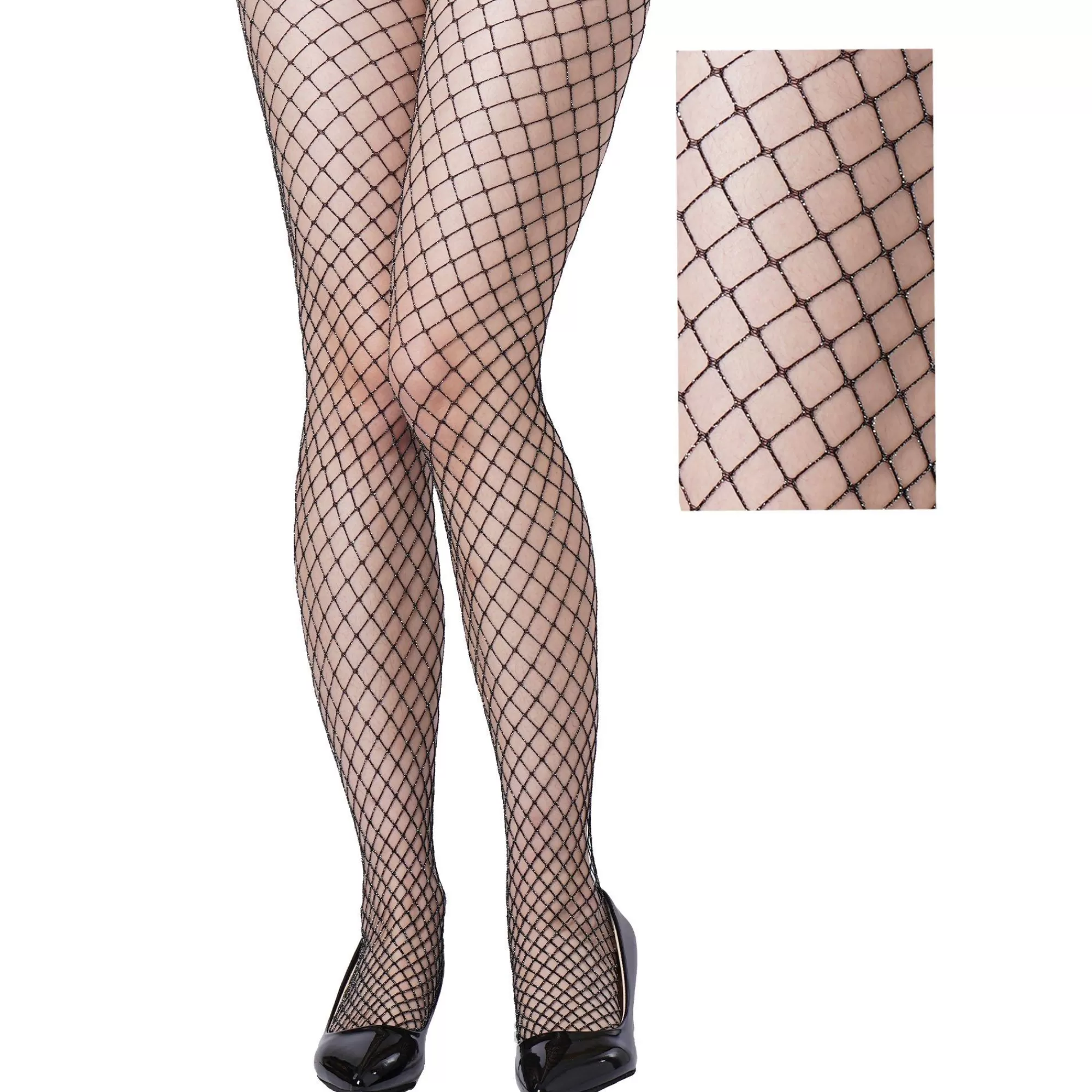 Party City Tights-Adult Sparkling Black Diamond Fishnet Pantyhose