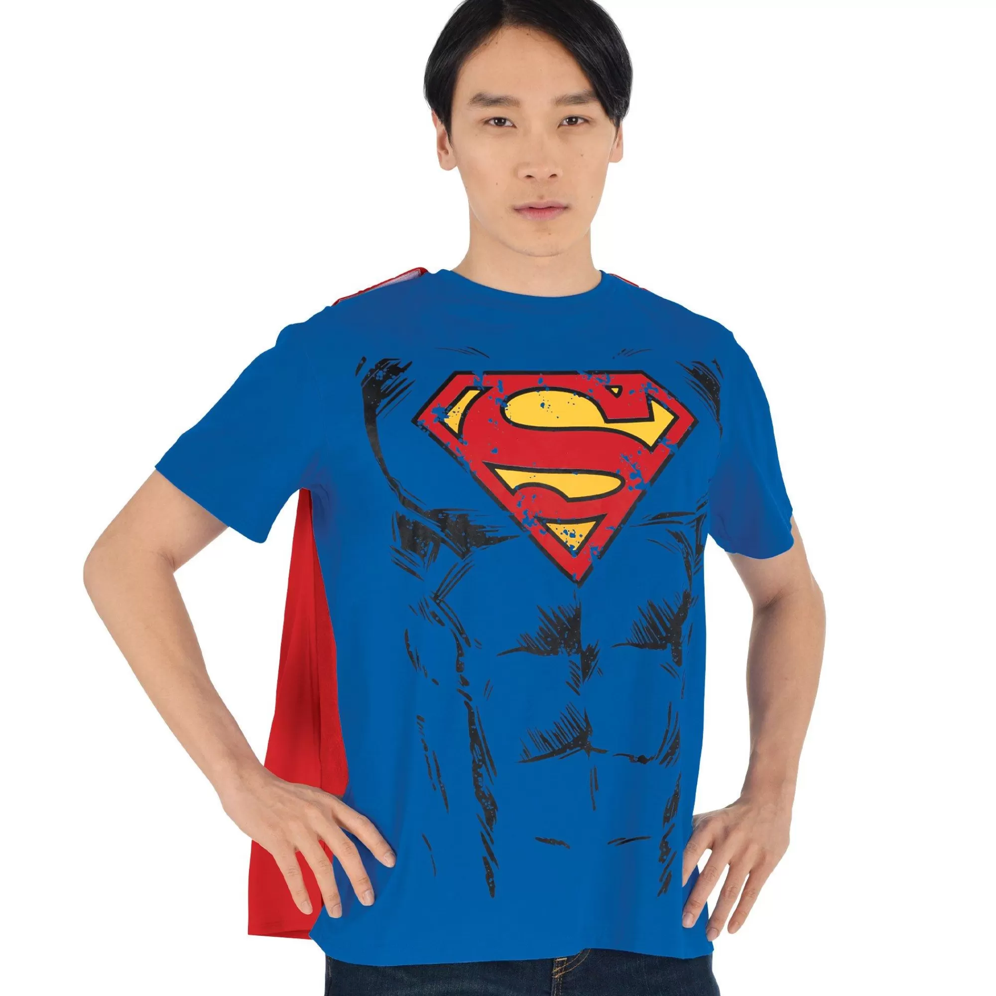 Party City Superhero-Adult Superman Costume Shirt With Cape - Dc Comics