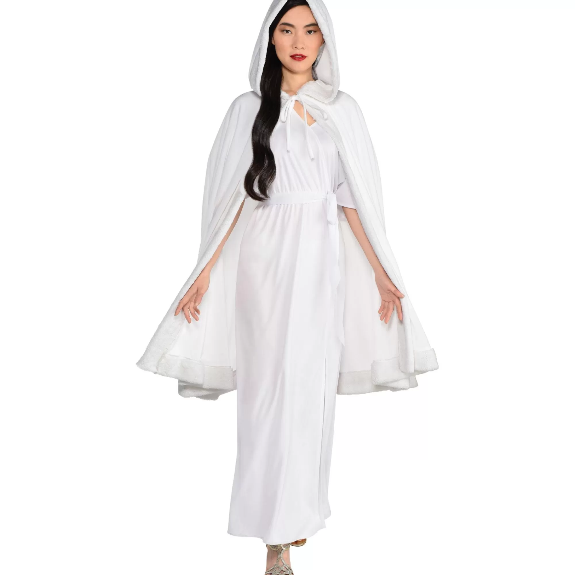 Party City Capes, Robes-Adult White Fur Trim Cloak