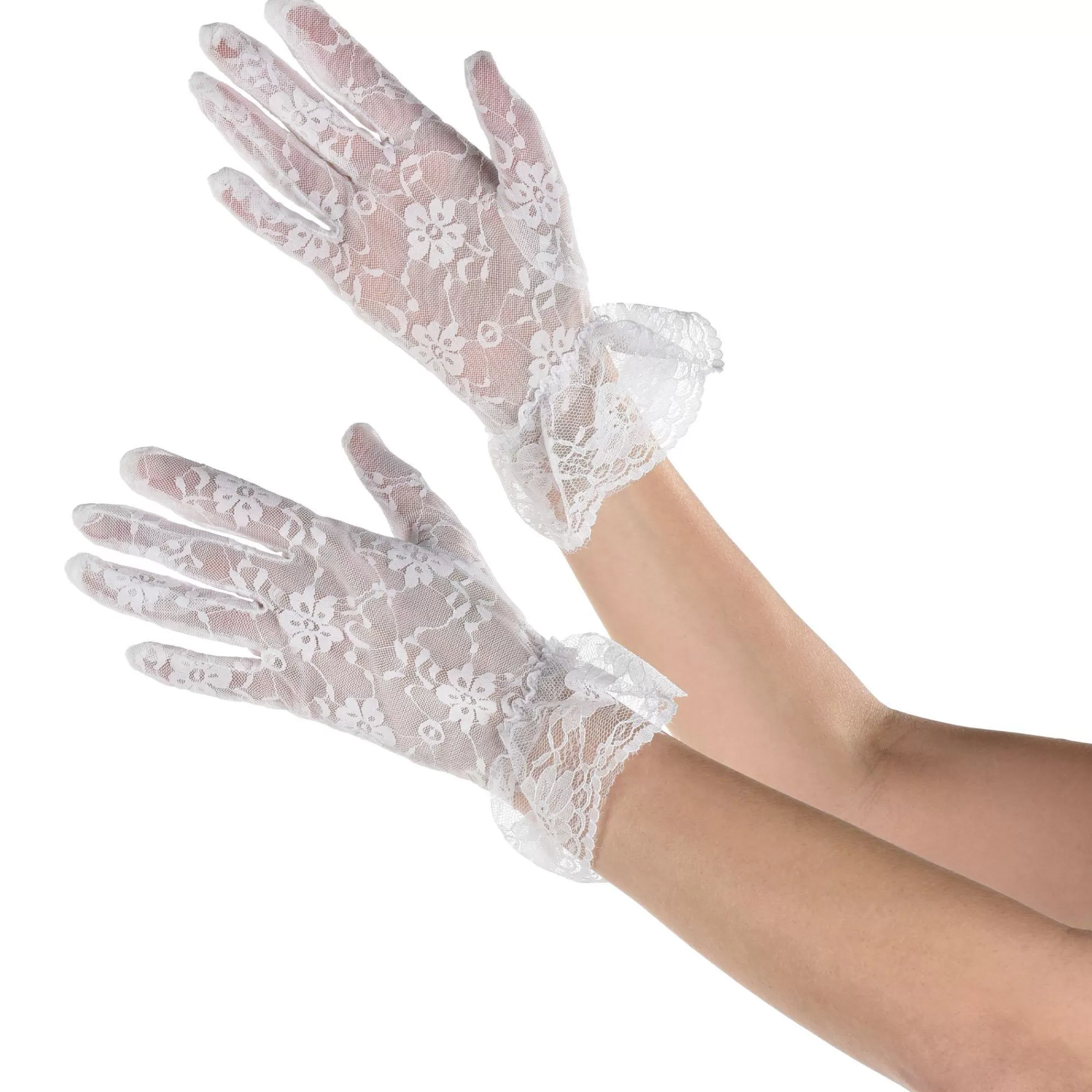 Party City Gloves-Adult White Lace Gloves - Creepy Doll