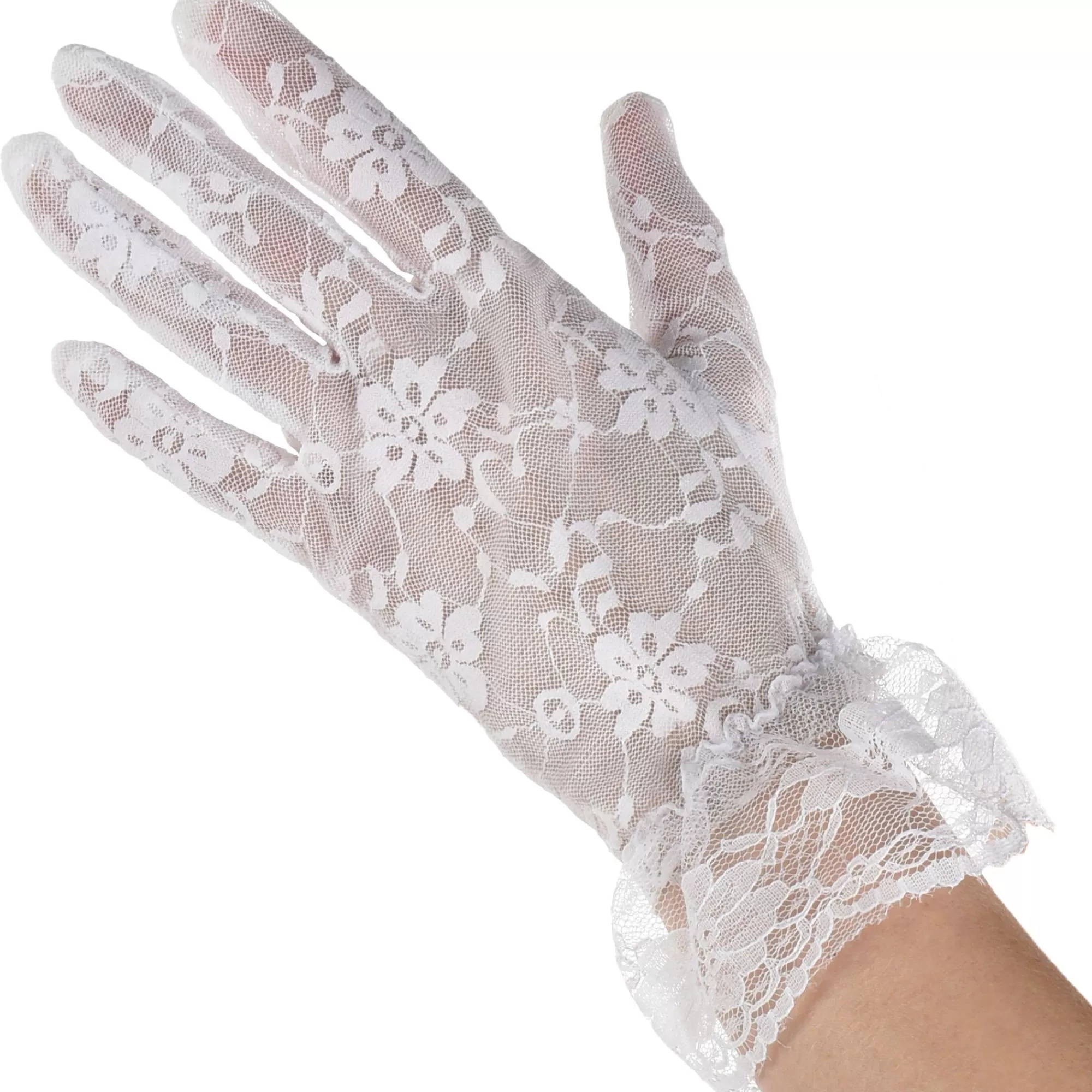 Party City Gloves-Adult White Lace Gloves - Creepy Doll