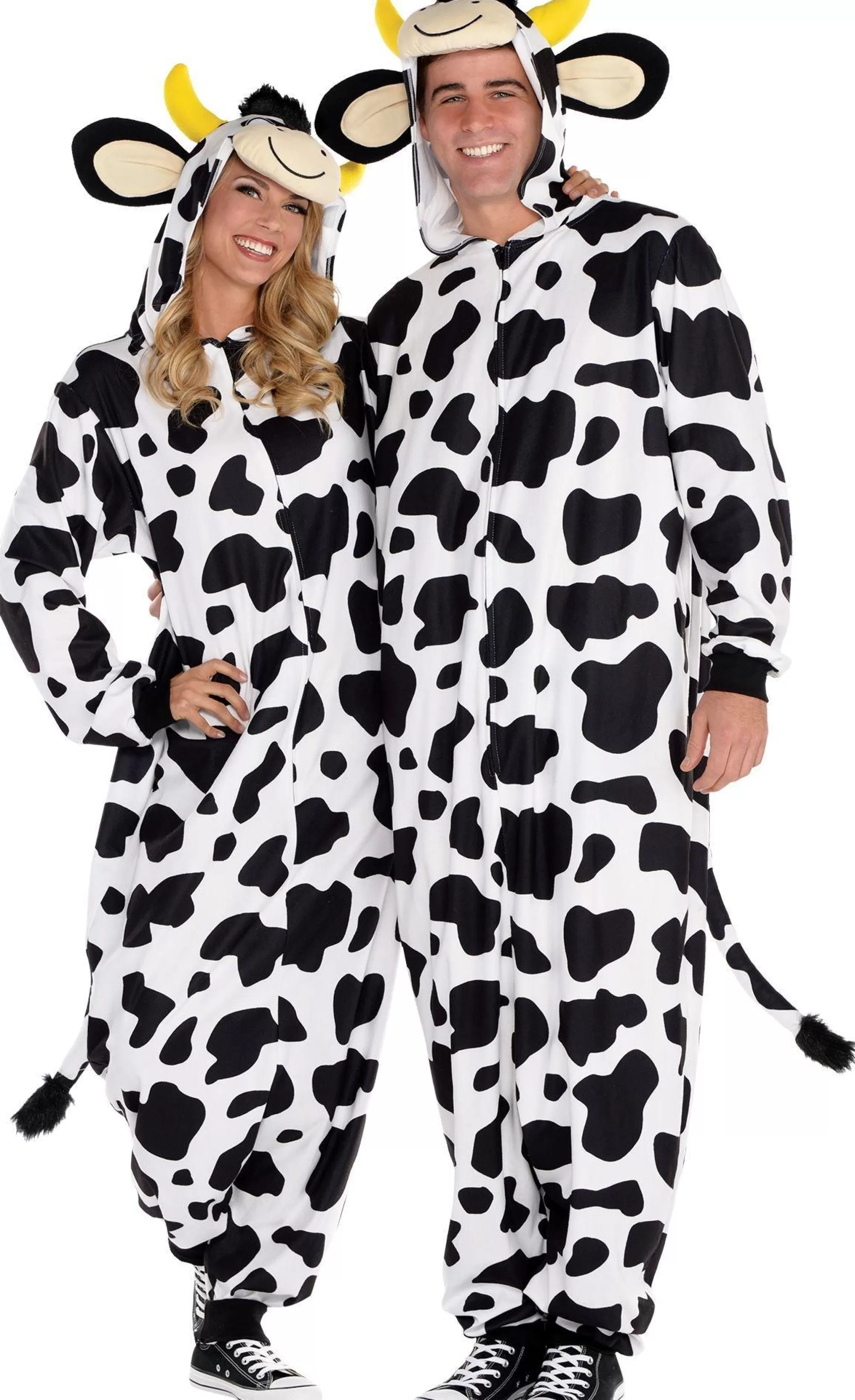 Party City Couples' Costumes-Adult Zipster Cow One Piece Costume