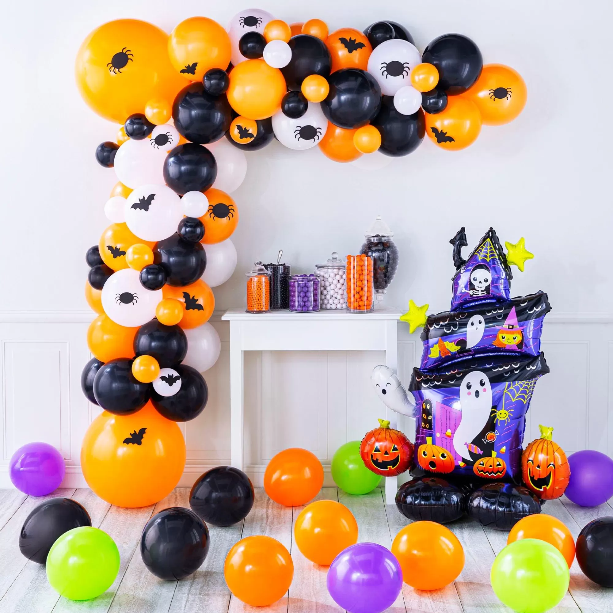 Party City Balloons | Air-Filled Bats & Spiders Halloween Balloon Garland Kit