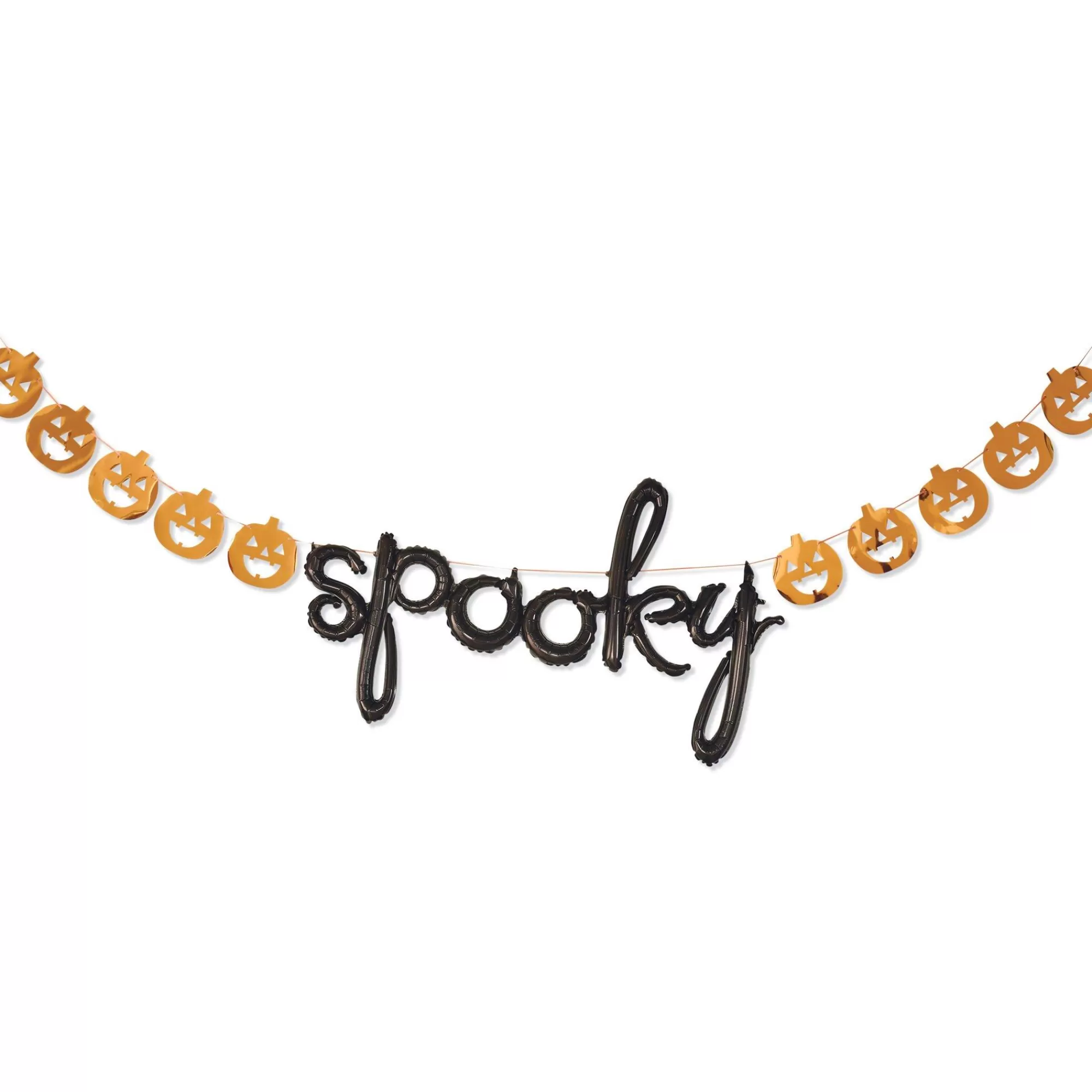 Party City Balloons | Air-Filled Black & Orange Spooky Halloween Balloon Banner, 20Ft